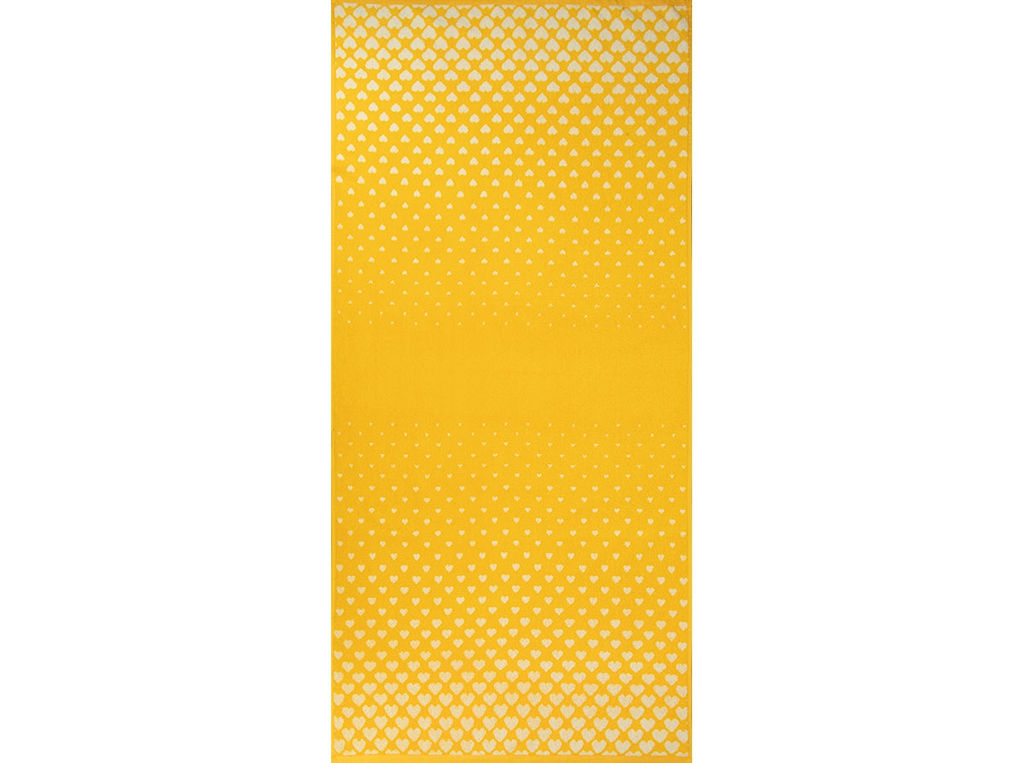 Полотенце махровое 6с102.411ж1 Градиент сердца(т.желтый4) 67х150см