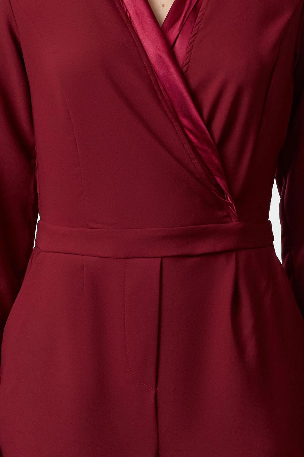 TRENDYOLMILLA Limited Edition Uzun Siyah Saten Yaka Detayl? Dokuma Tulum TWOAW23TU00052  фото 11