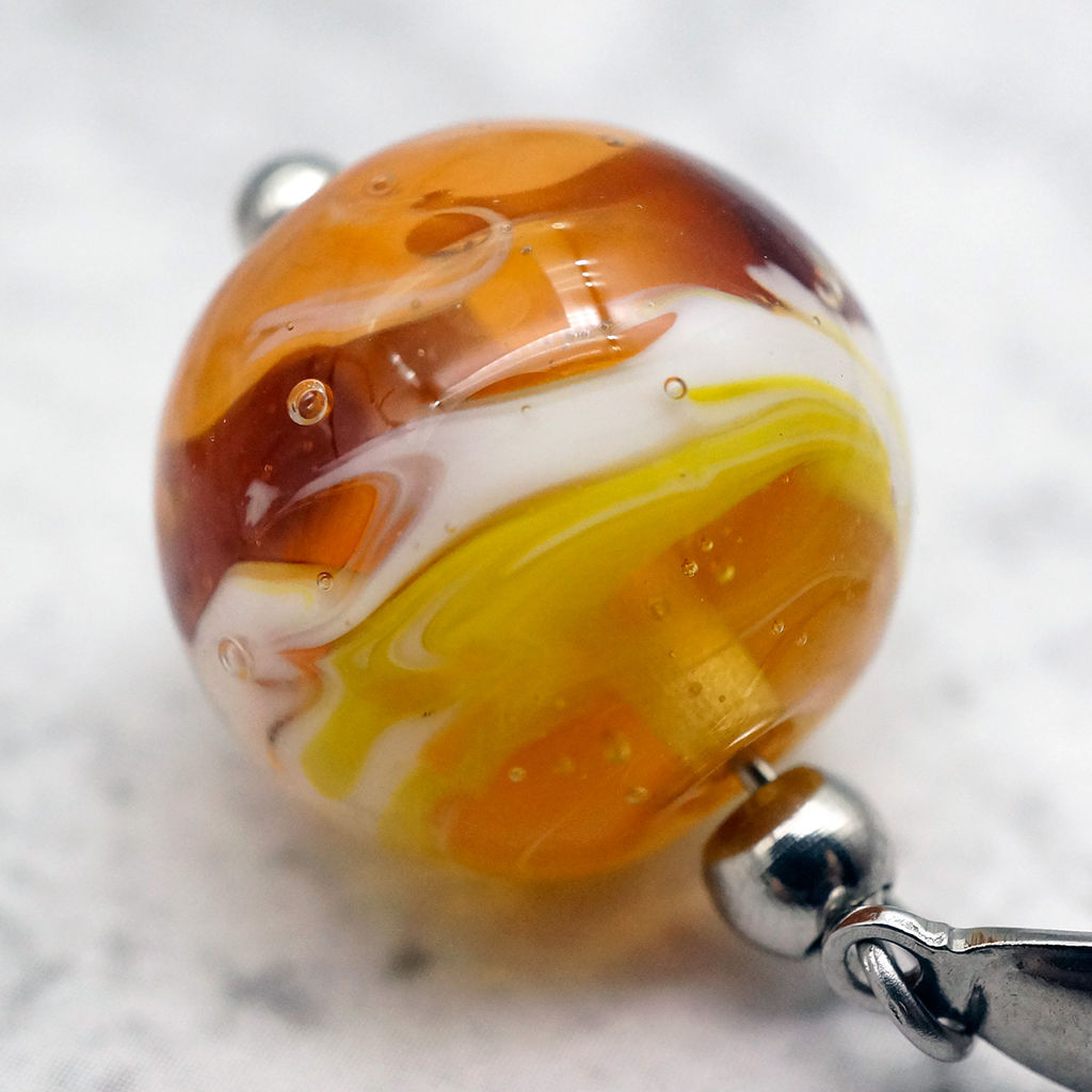 Серьги из муранского стекла LS3345/янтарный