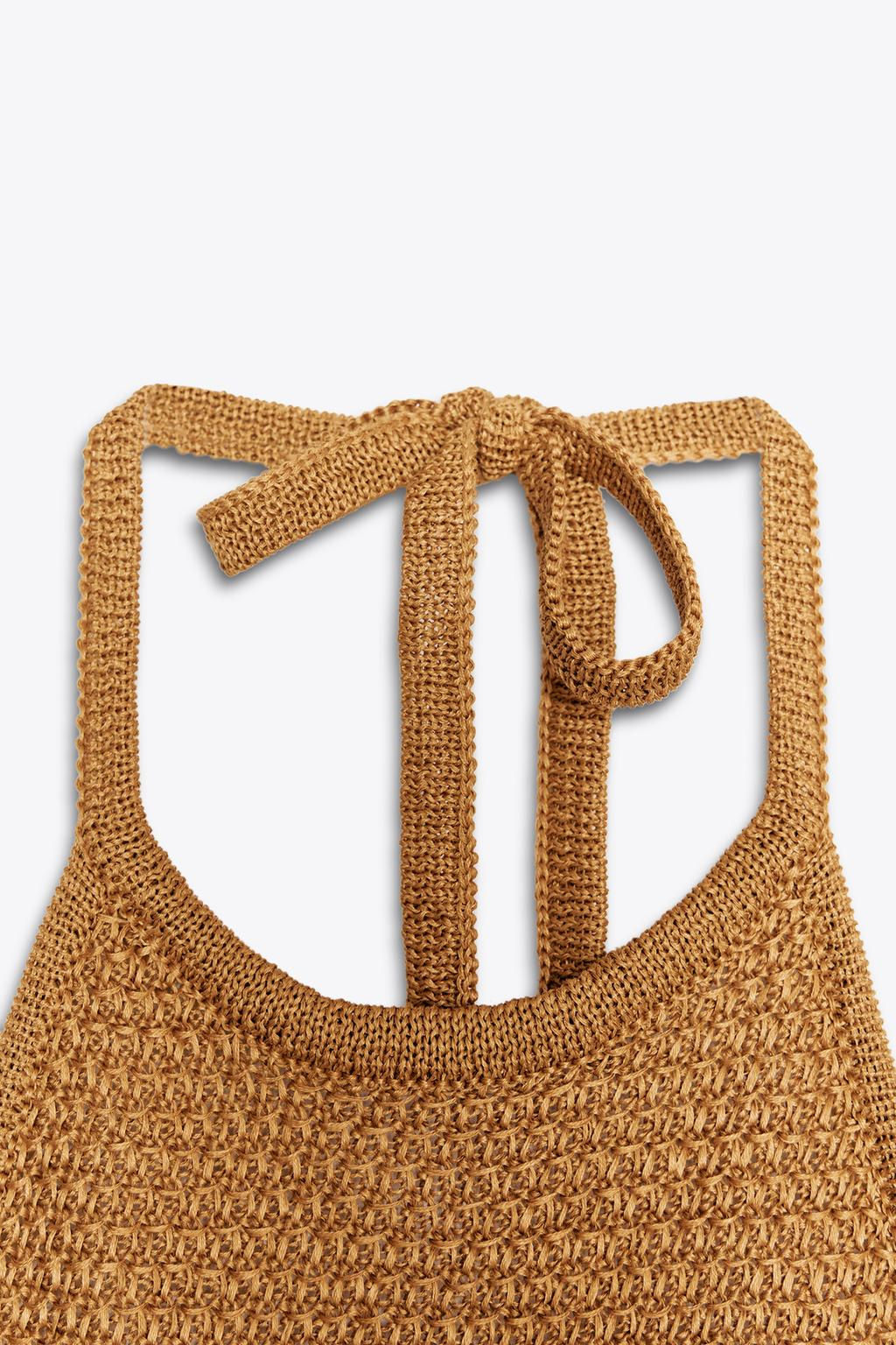 HALTER KNIT DRESS WITH CUT OUT DETAIL - Zara фото 4