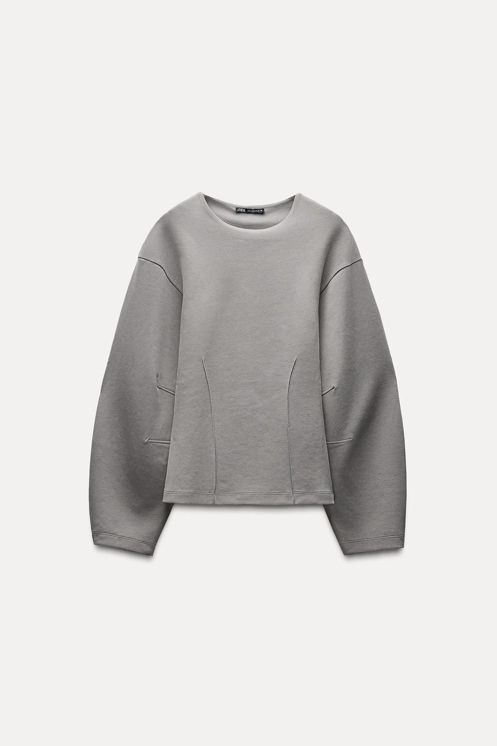 FITTED INTERLOCK SWEATSHIRT - Zara фото 16