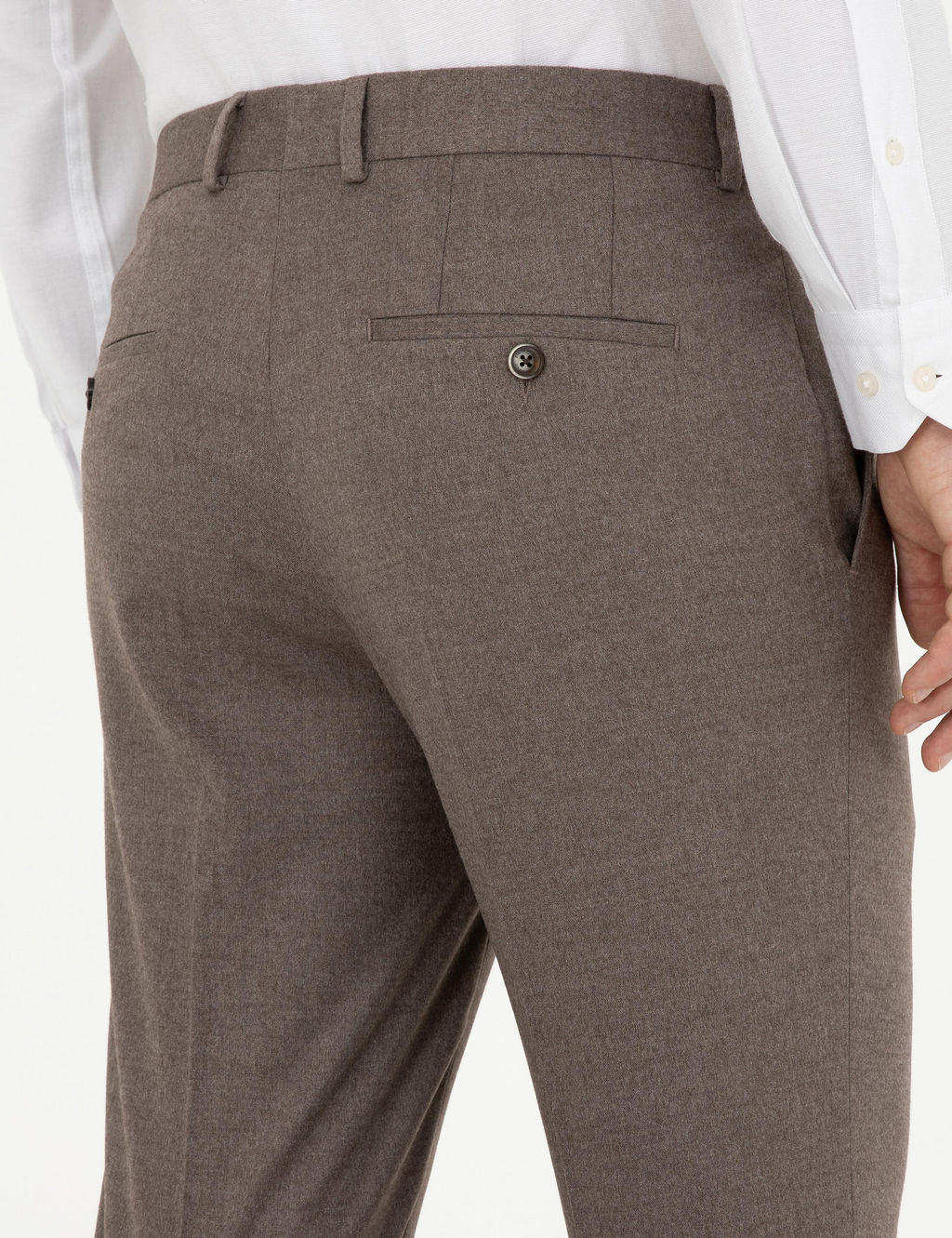 A__k Kahverengi Slim Fit Kuma_ Pantolon