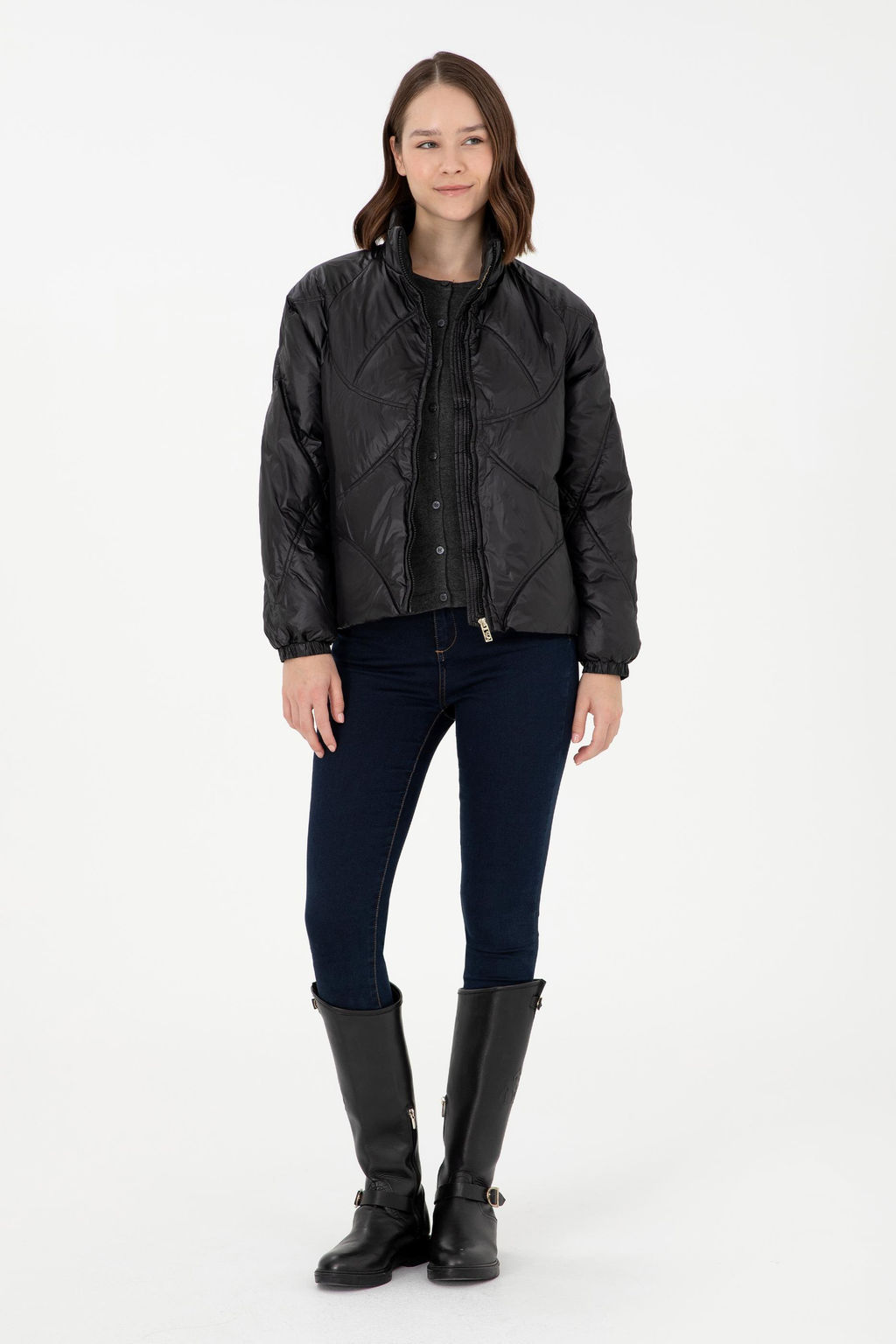 Женское черное пальто - U.s. polo assn фото 4