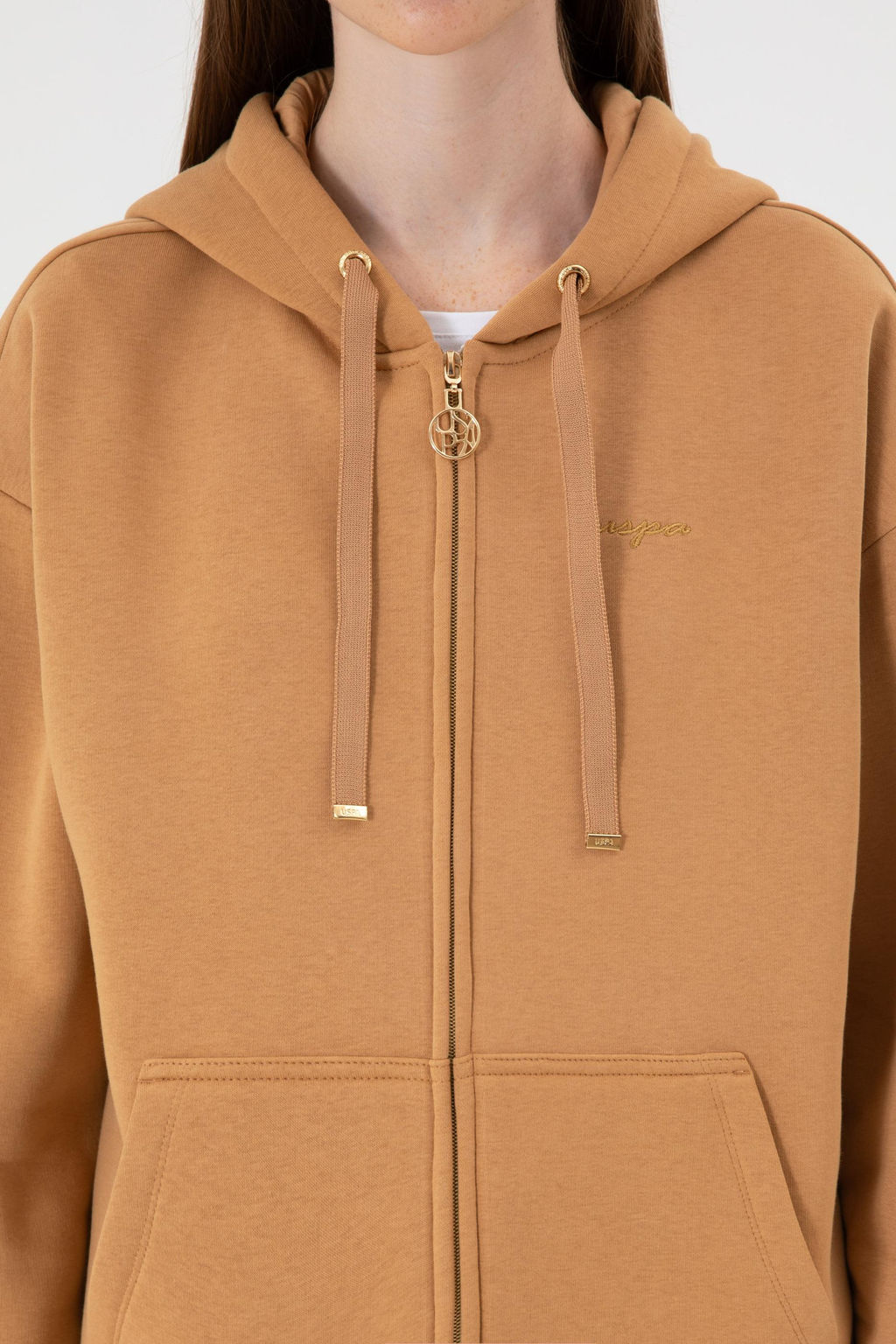 Kad_n Camel _ardonlu Kap__onlu Sweatsh_rt Sepette S_rpriz _ndirim - U.s. polo assn фото 6