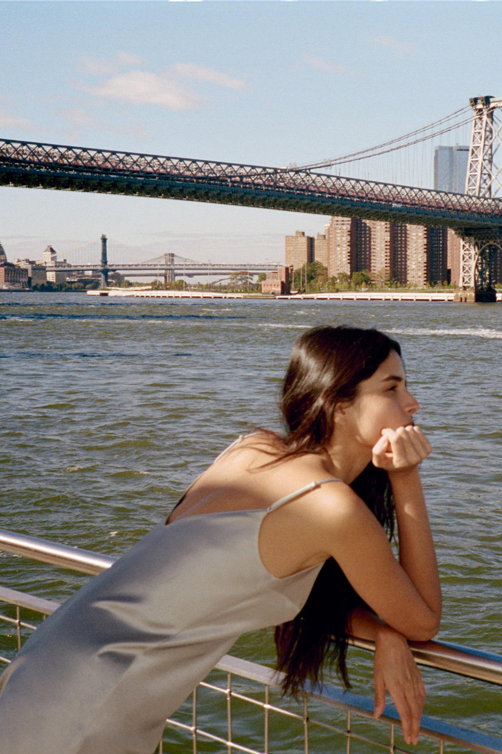 ASYMMETRIC SATIN LACE DRESS