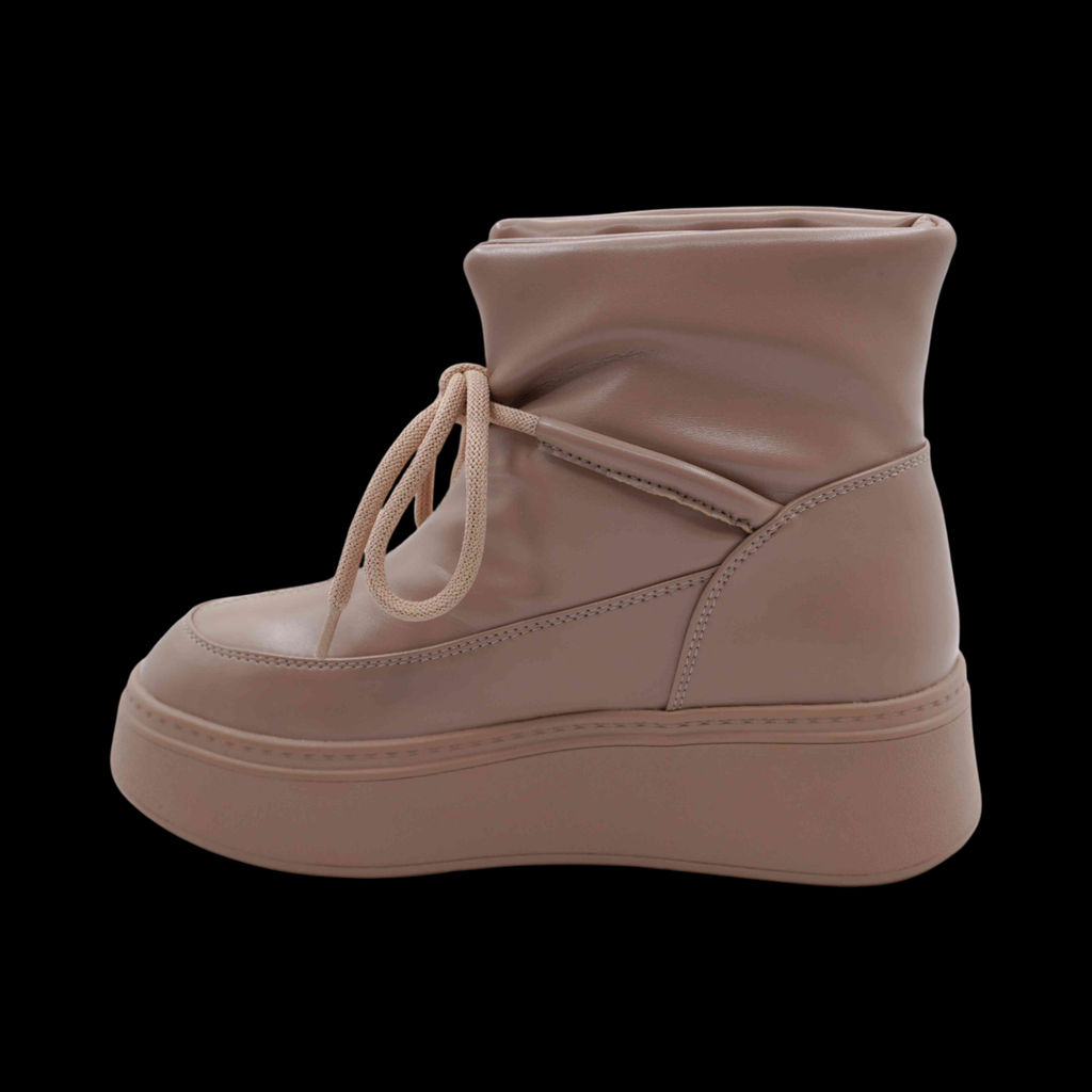 Ботинки на меху D320-11 темно бежевые