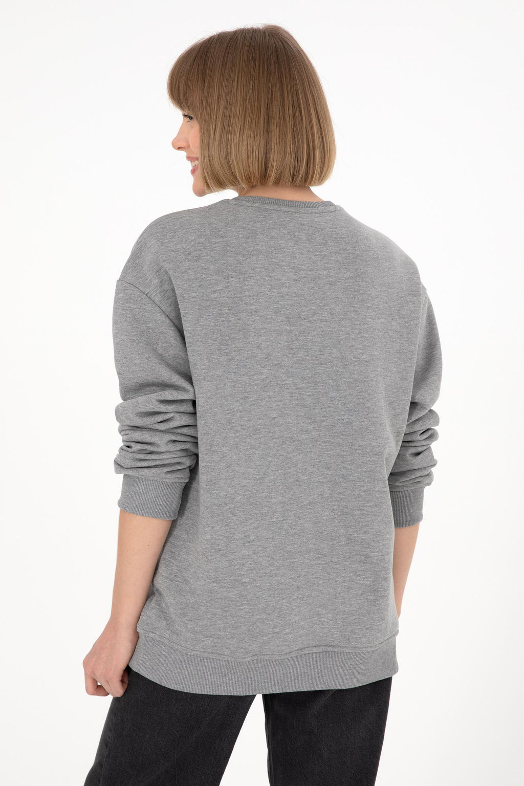 Мужской серый меланжевый базовый свитшот Неожиданная скидка в корзине