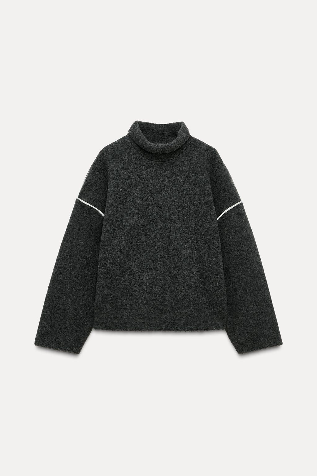 SWEATER WITH CONTRASTING PIPING - Zara фото 5