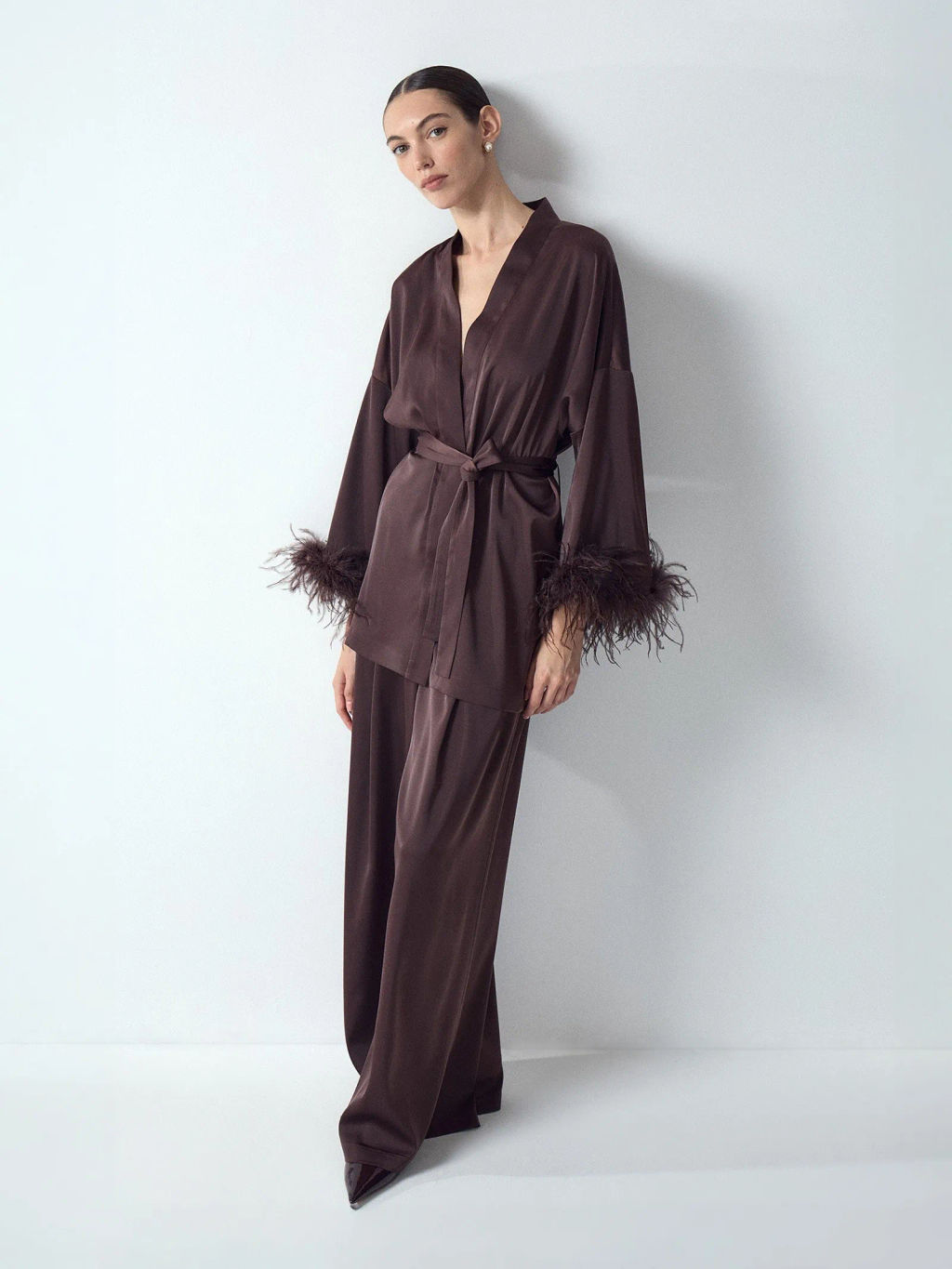 ЕМКА / Блузка-кимоно с перьями - Emka фото 3