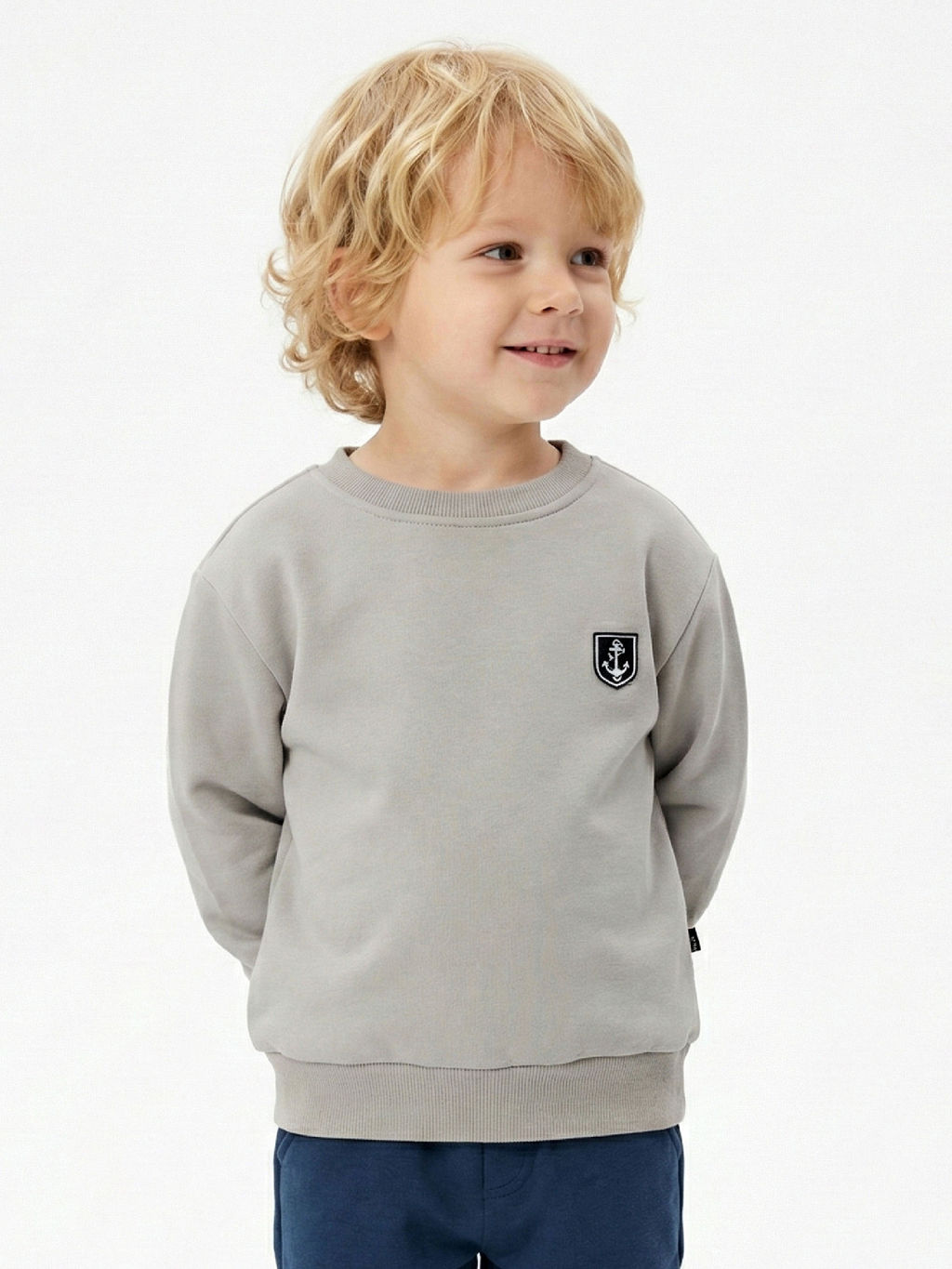 Свитшот для малышей 22-7115 серый - Mini maxi фото 3