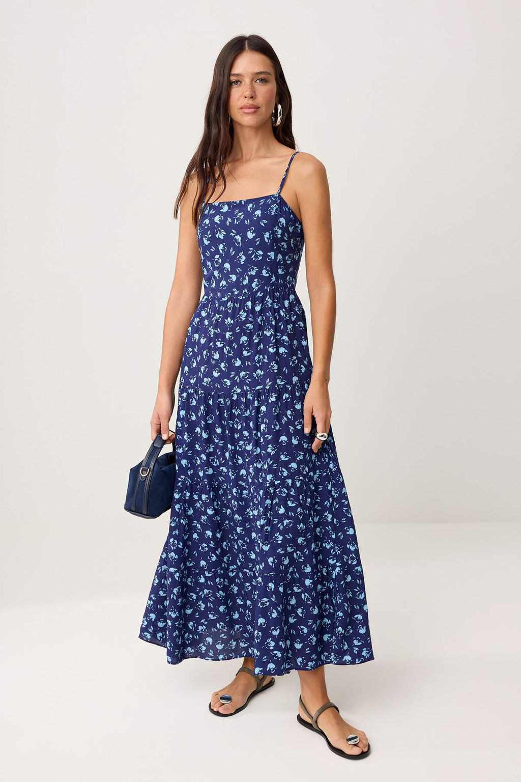 Indigo A Kesim _i_ek Desenli Boho Ask_l_ Midi Dokuma Elbise TWOSS21EL1341 - Trendyolmilla фото 3