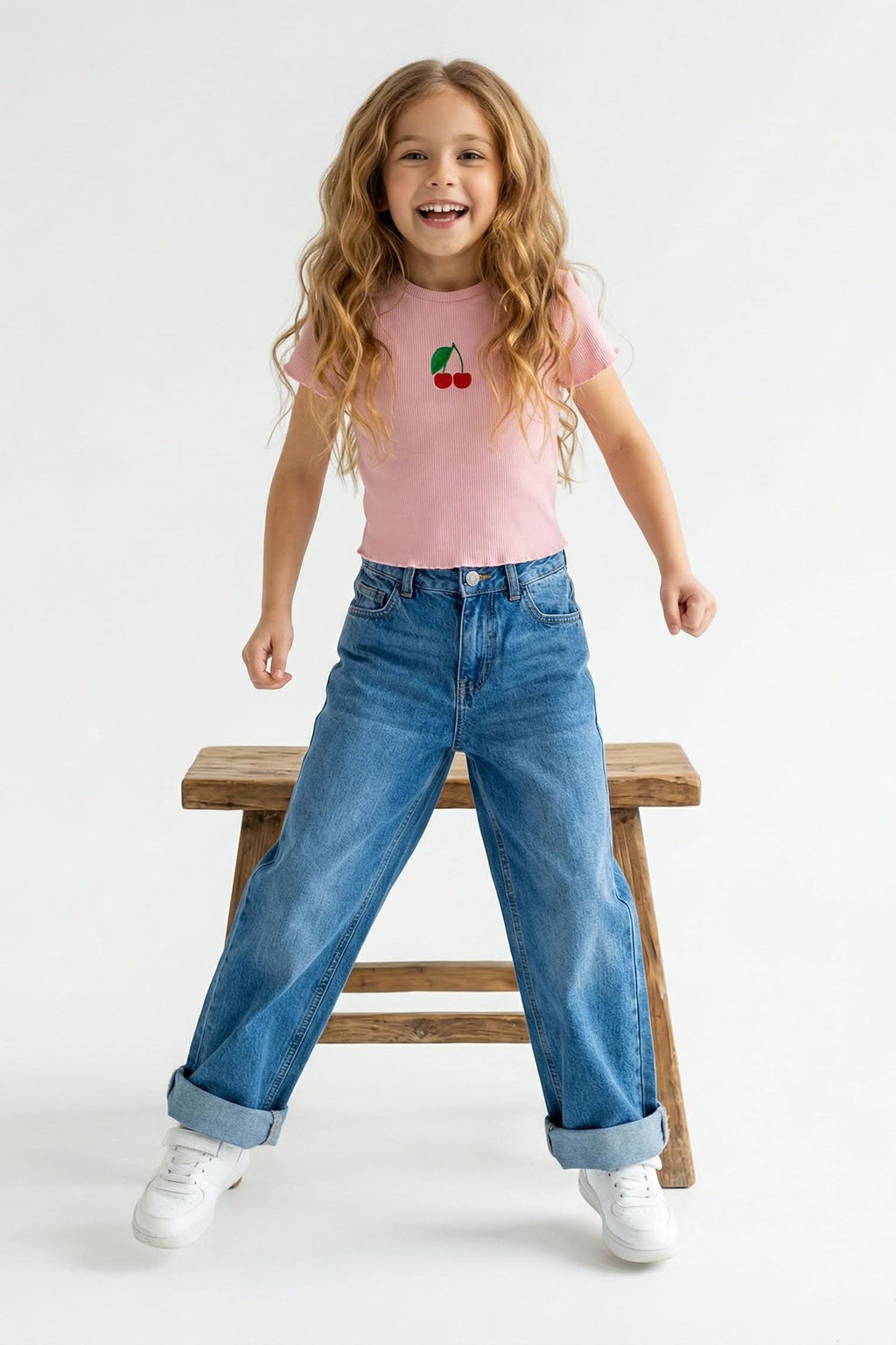 Ac?k Pembe K?z Cocuk Pamuklu Kirazl? Regular Kal?p Fitilli K?sa Kol Orme T-Shirt TKDSS24TS00009 - Trendyolmilla фото 6