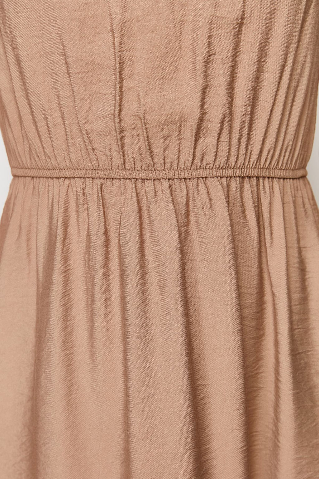 Vizon Duz Kesim Carmen Yaka Keten Gorunumlu Maxi Dokuma Elbise TWOSS24EL00691 - Trendyolmilla фото 5