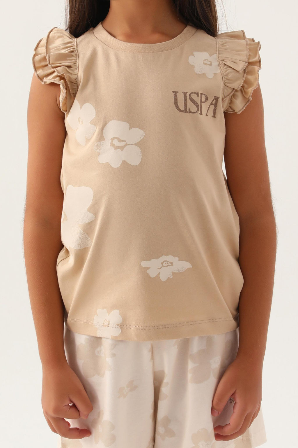 K_z _ocuk Bej Pijama Tak_m_ Sepette S_rpriz _ndirim - U.s. polo assn фото 5