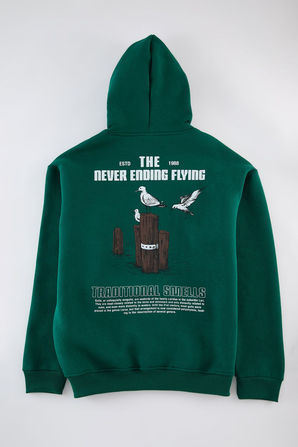 TRENDYOL MAN Bordo Oversize/Genis Kesim Kapusonlu Bask?l? Ici Polar Pamuklu Sweatshirt TMNAW24SW00136 - Trendyolmilla фото 2