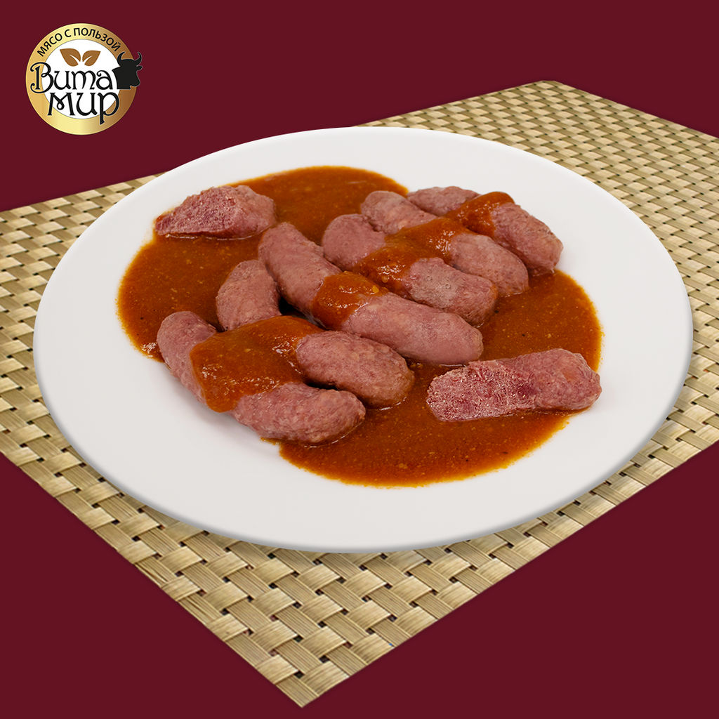 Колбаски Франкфуртские в соусе Барбекю высший сорт ВитаМир (говяжьи колбаски), 340г  фото 3