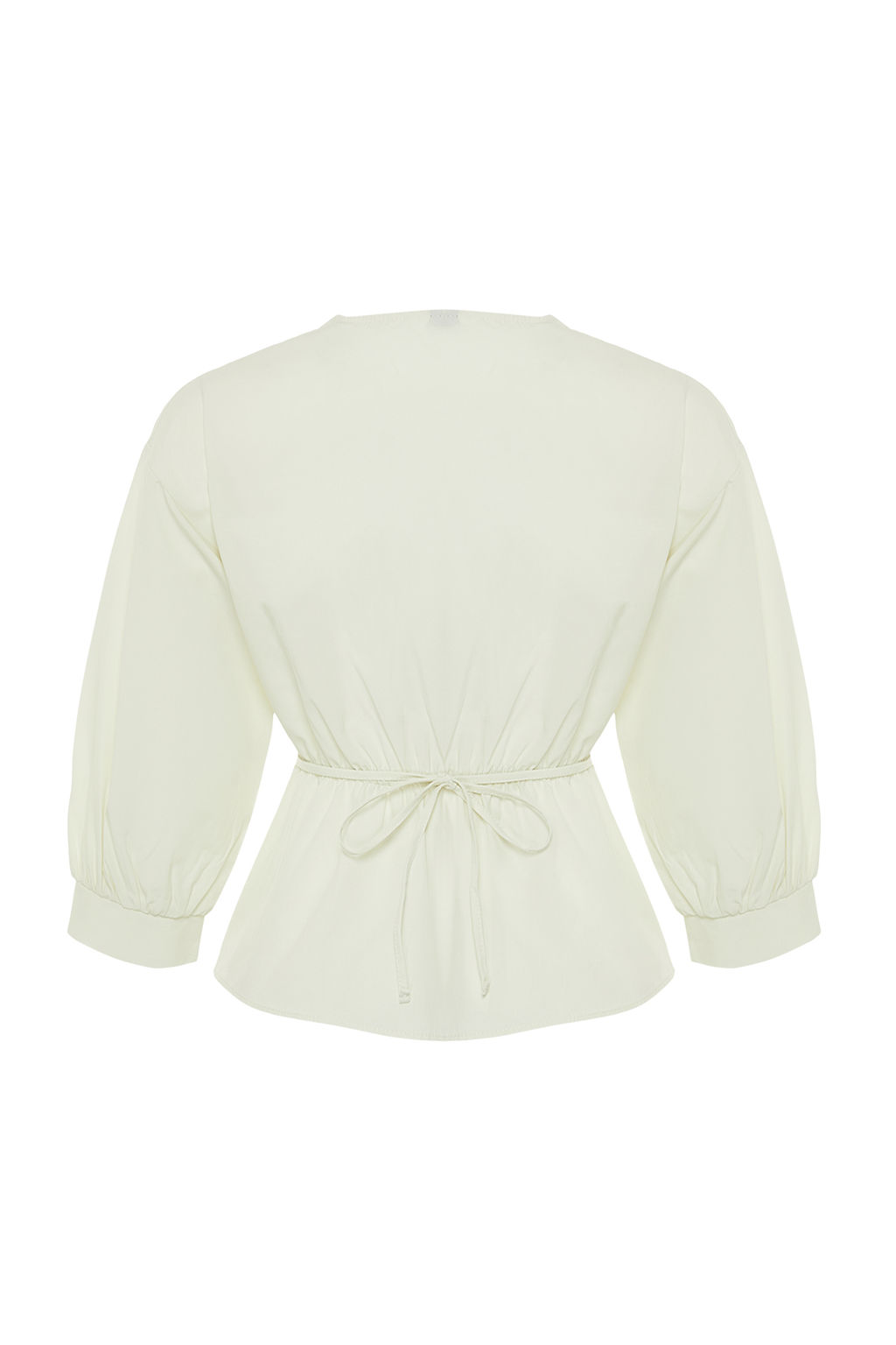 Trendyolmilla Camel Kruvaze Dokuma Baglama Detayl? Bluz TWOSS21BZ0287  фото 13