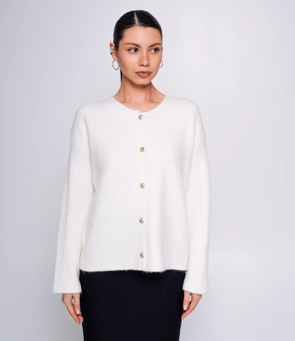 Кардиган #КТ7267, молочный