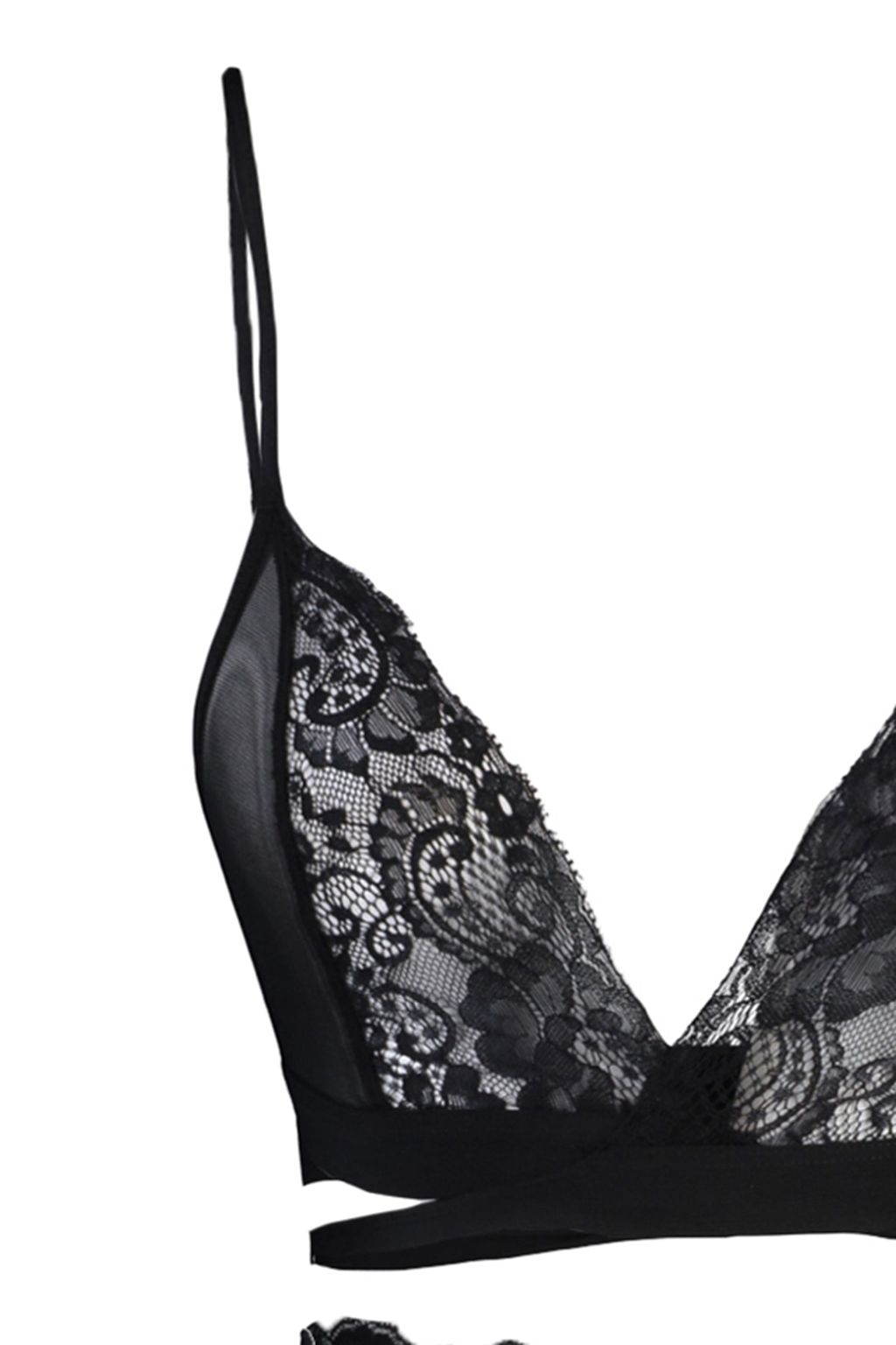 TRENDYOLMILLA Siyah Dantelli Ip Ask?l? Baglama Detayl? Balensiz Kaps?z Orme Ic Camas?r? Tak?m? THMAW22AU0202  фото 6