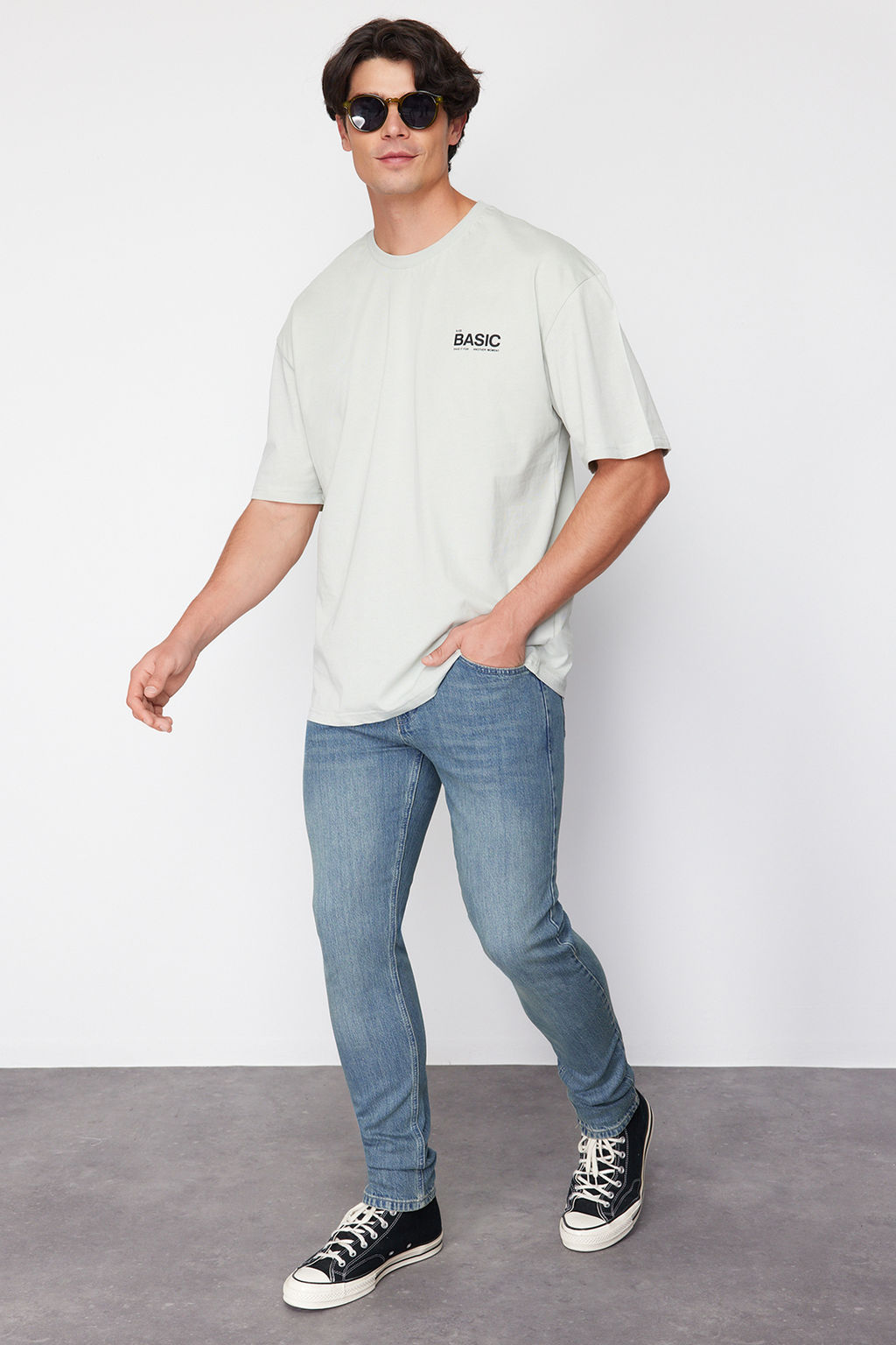 TRENDYOL MAN Siyah Skinny Fit Esnek Kumas Dar Kesim Jeans TMNAW23JE00047 - Trendyolmilla фото 43
