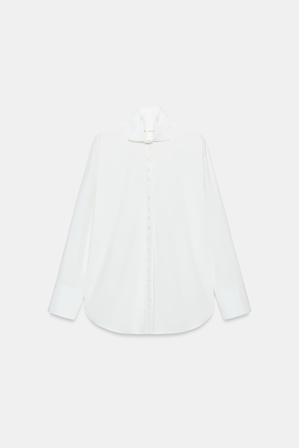 CAMISA POPEL?N BOTONES ZW COLLECTION / Blanco - Zara фото 7