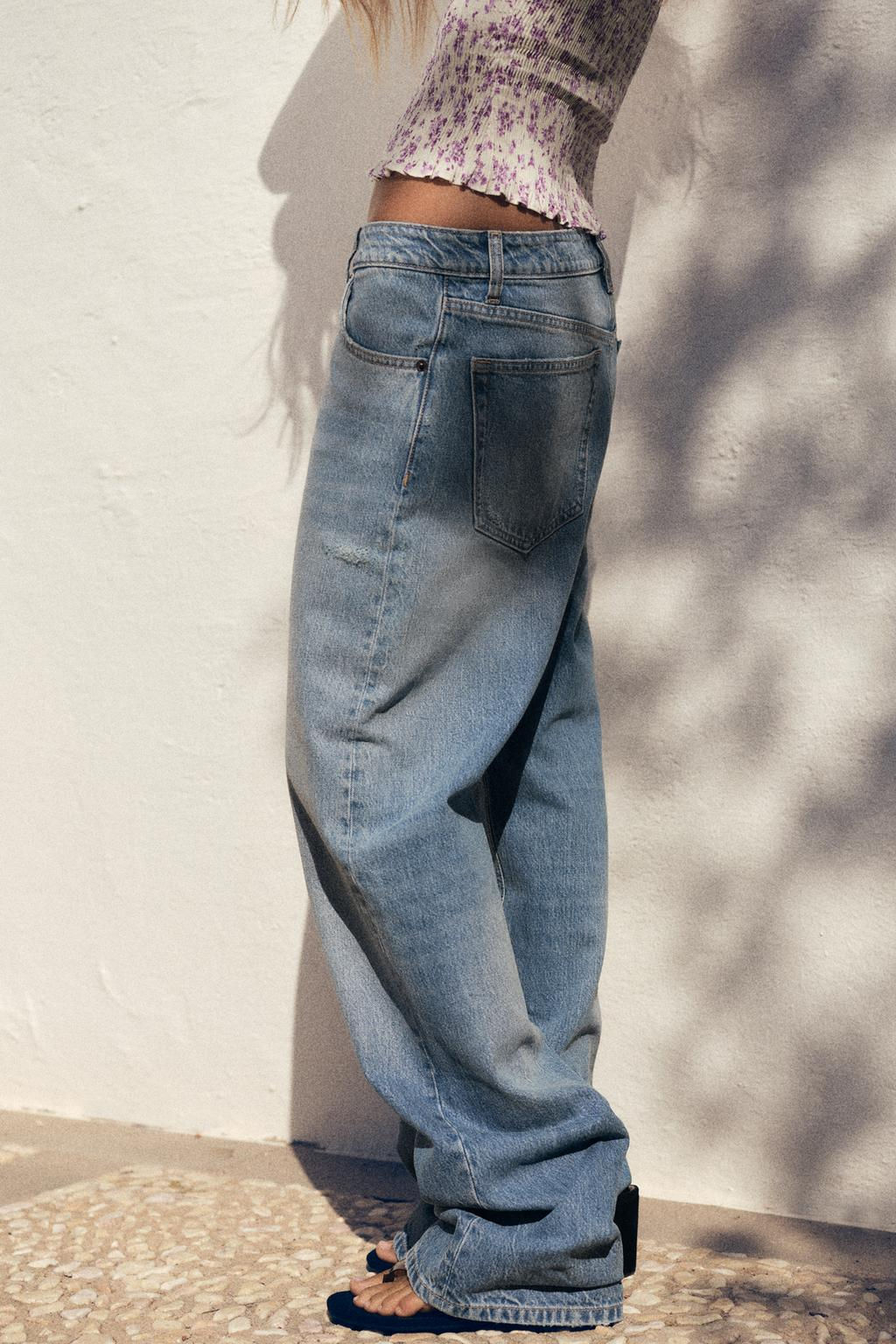 TRF STRAIGHT-LEG MID-RISE JEANS - Zara фото 5