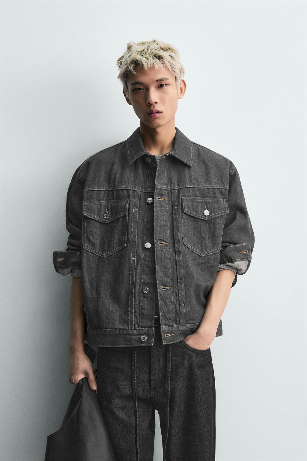CAZADORA DENIM OVERSIZE FIT / Gris - Zara фото 2