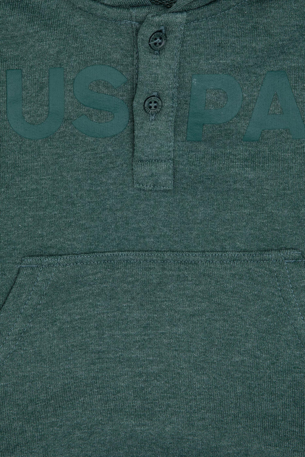 Erkek Bebek Koyu Ye_il Kap__onlu Basic Sweatshirt
