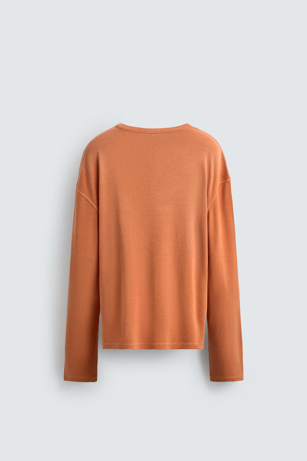 CAMISETA RELAXED FIT CUELLO PANADERO / Naranja - Zara фото 8