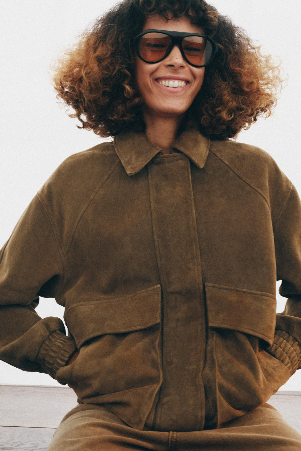 OVERSIZE SUEDE LEATHER JACKET ZW COLLECTION LIMITED EDITION - Zara фото 3