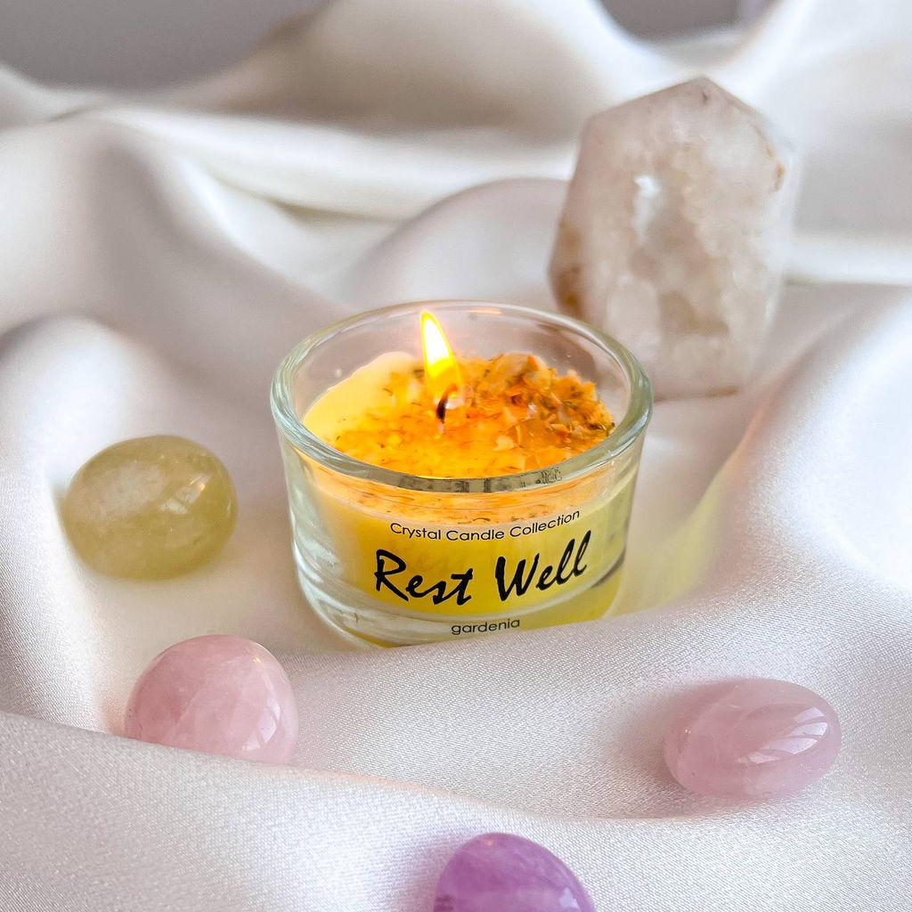 Свеча Rest Well Расслабление Цитрин, Гардения (гармонизация пространства) - Радуга самоцветов фото 4