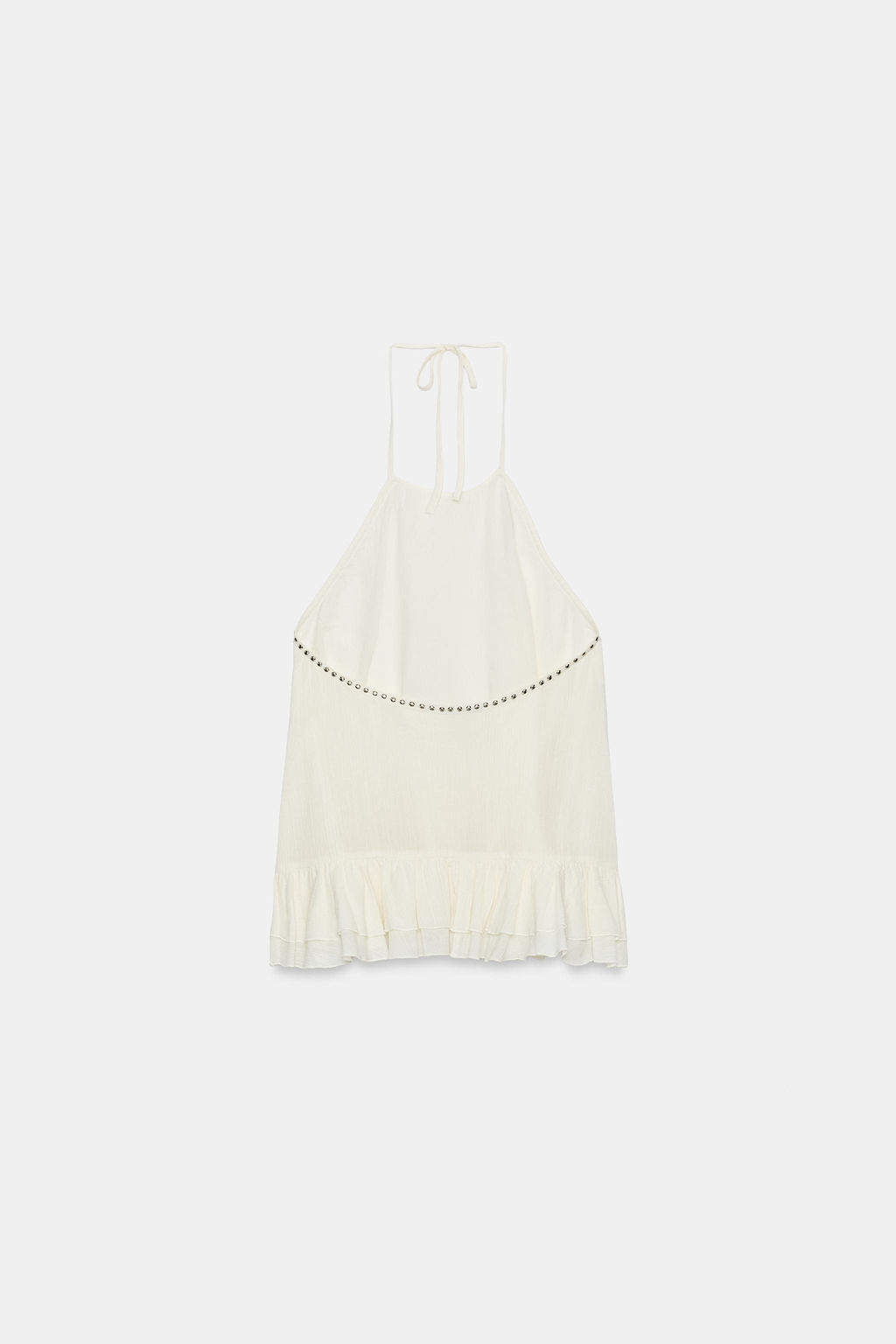 TOP HALTER VOLANTES TACHAS / Crudo - Zara фото 3