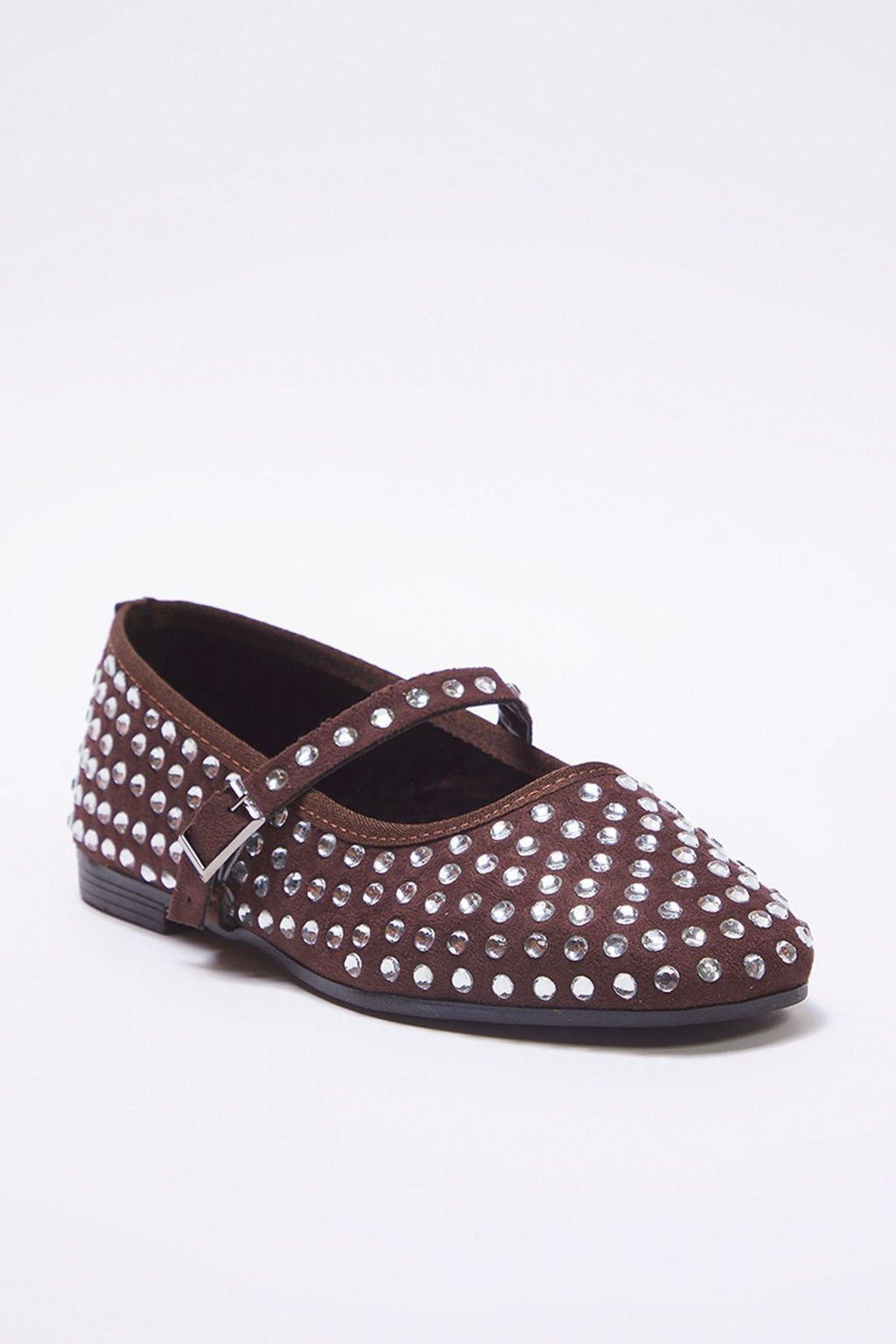 Trendyol Shoes Siyah Tasl? Badem Burun Mary Jane Kad?n Babet TAKSS25BE00014