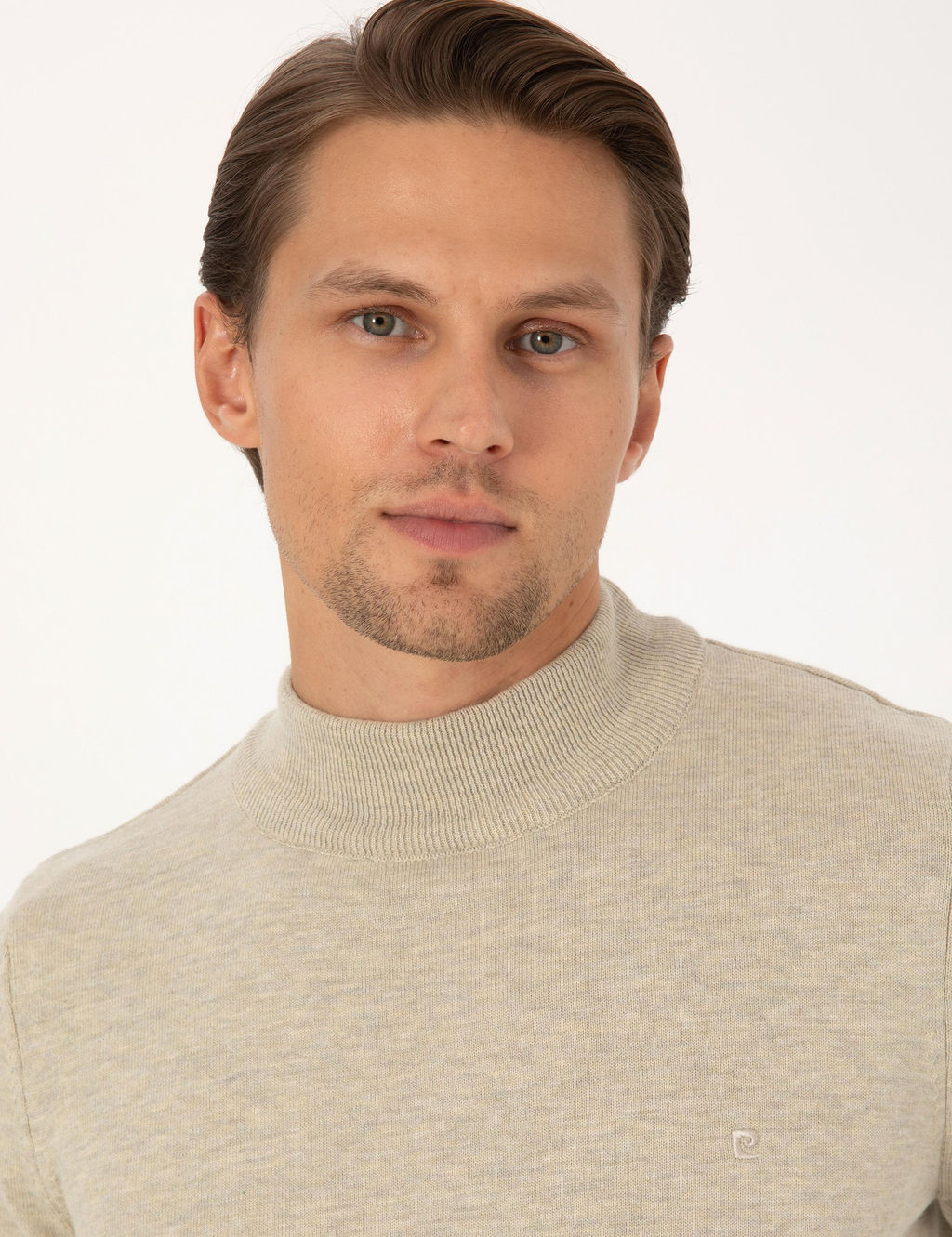 Kum Melanj Slim Fit Yar_m Bal_k__ Yaka Basic Triko Kazak - Pierre cardin фото 2