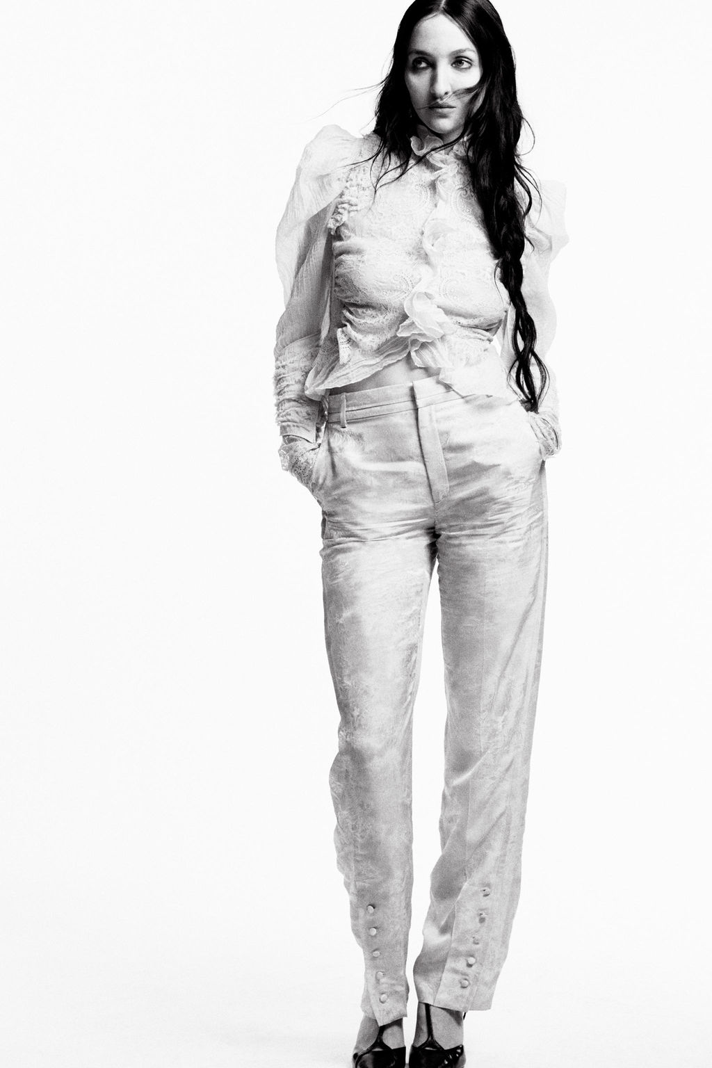 ZW COLLECTION LIMITED EDITION COMBINED RUFFLE SHIRT