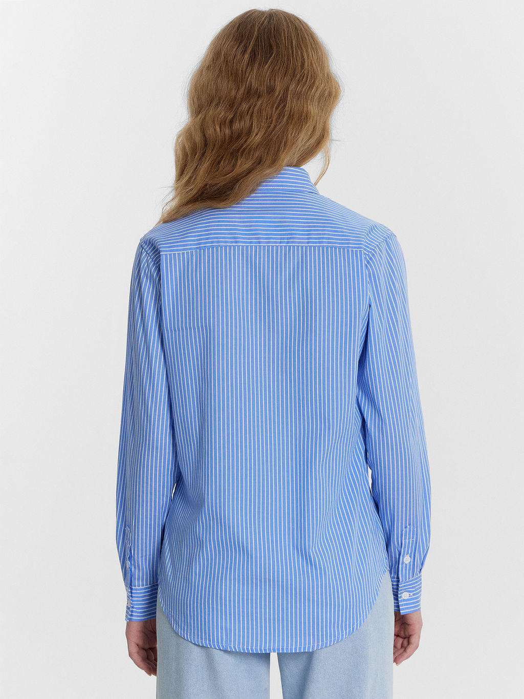 Рубашка женская синяя в полоску
