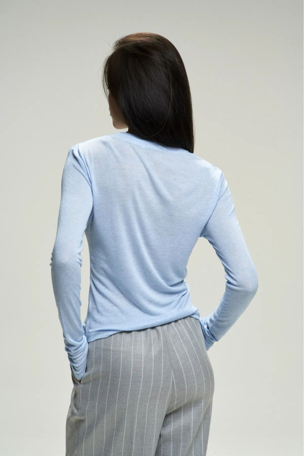Лонгслив BASIC Blue Melange