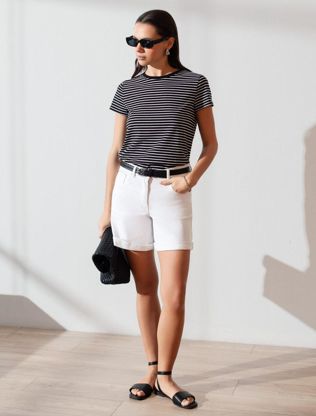 Шорты из эластичного денима VILATTE