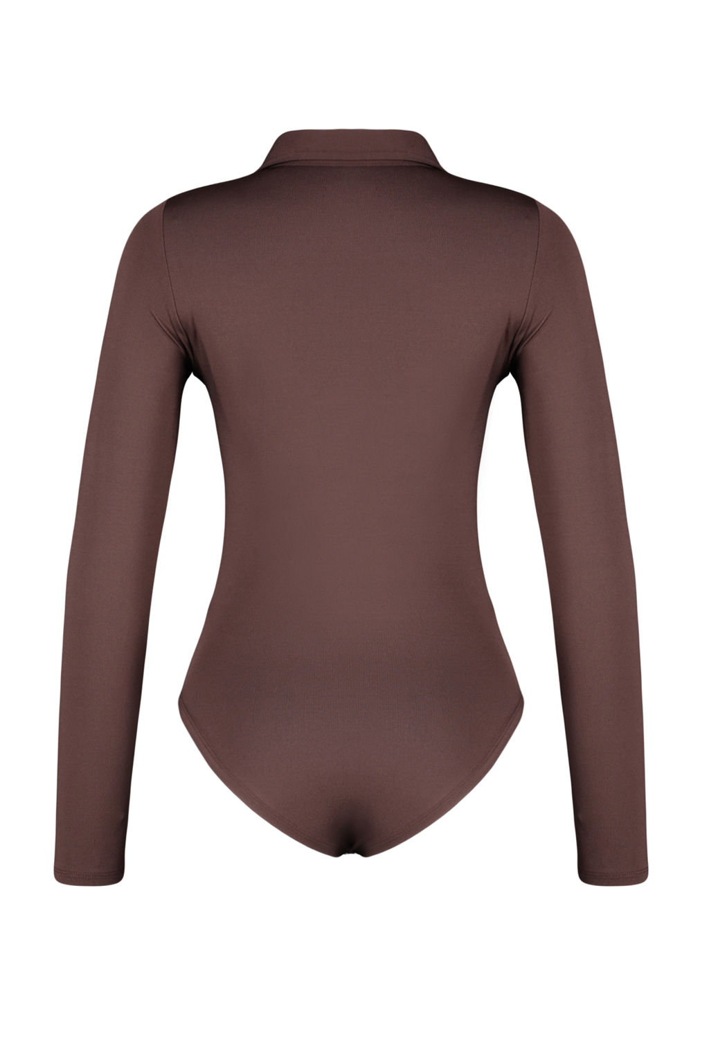 Kahverengi Fermuar Yaka Detayl? Alttan C?tc?tl? Esnek Orme Body TWOAW24BD00005