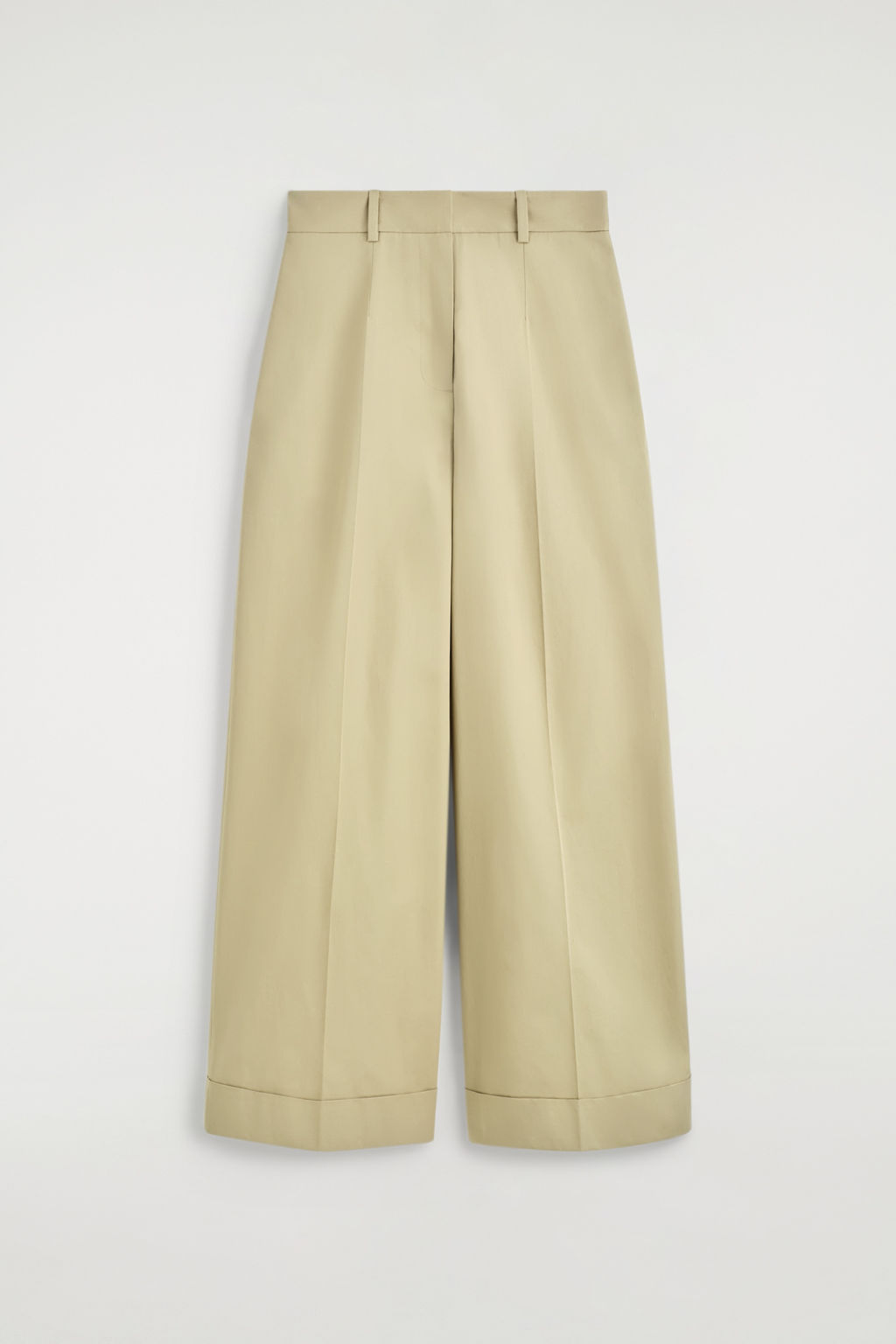 PANTAL?N WIDE LEG DE TWILL DE ALGOD?N