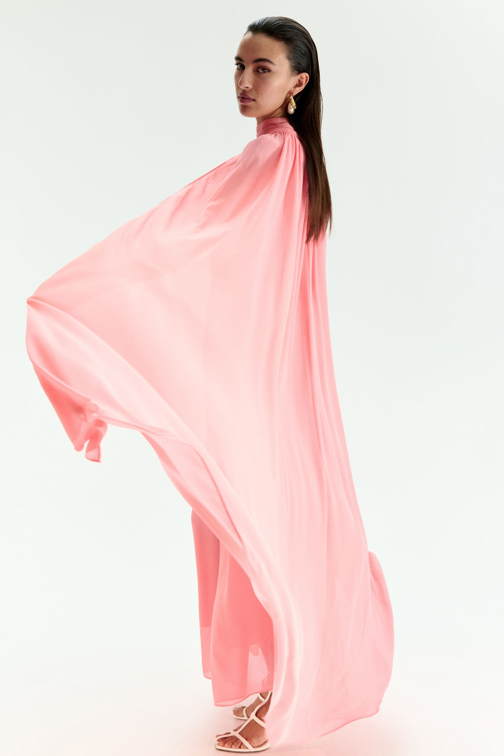 Vestido drapeado con capa decorativa - H&m фото 3