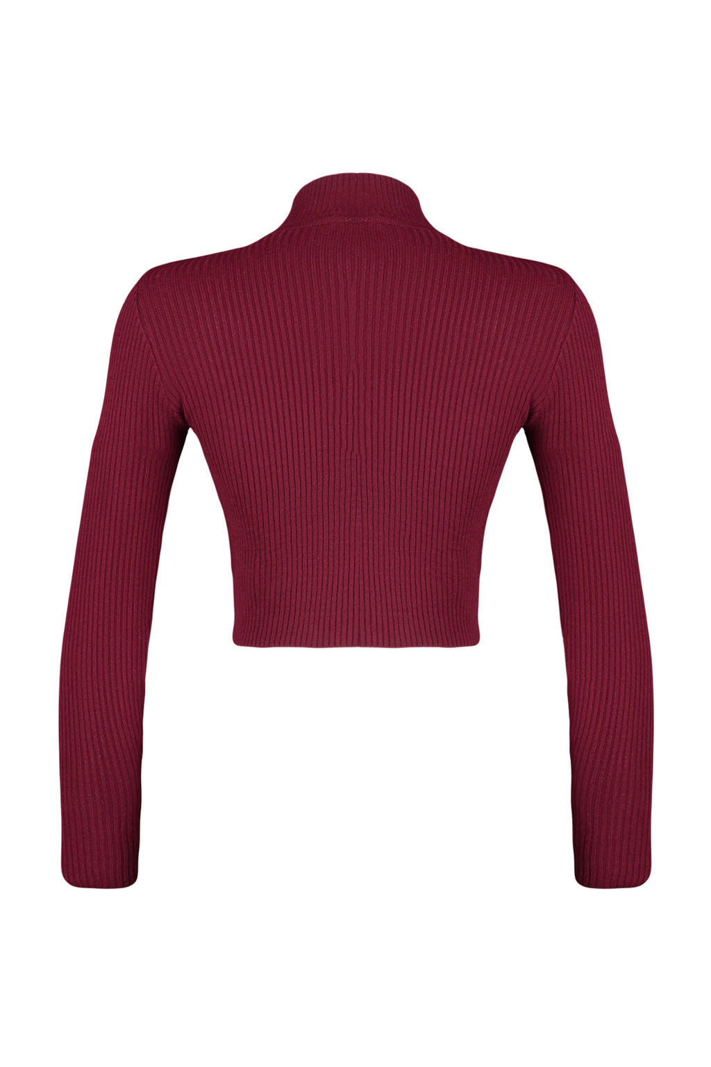 Bordo Crop Dik Yaka Triko Kazak TWOAW24KZ01206 - Trendyolmilla фото 8