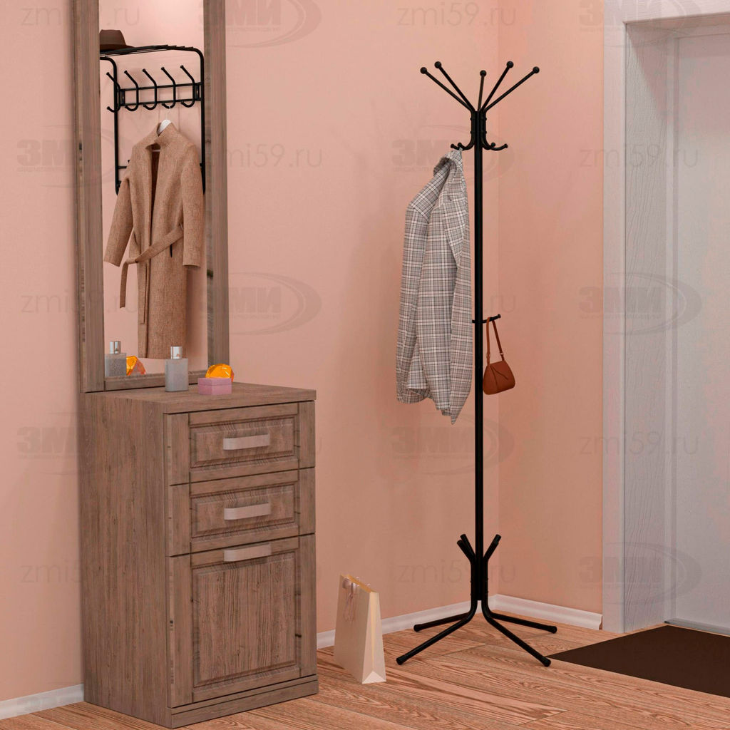 Вешалка-стойка металл. "Луч 5" 63х177см (черный)