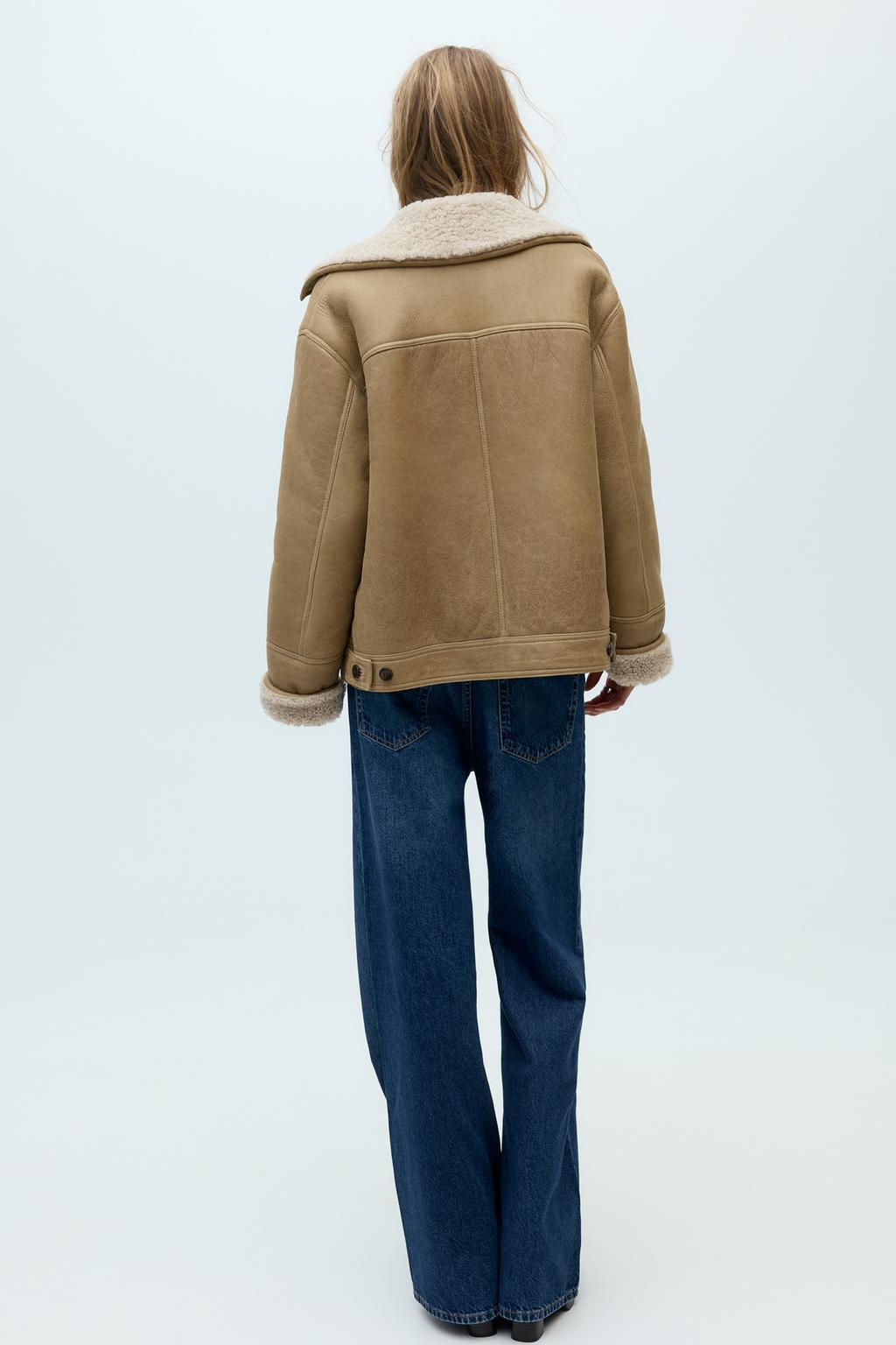 100% LEATHER DOUBLE-FACED SHORT COAT - Zara фото 6