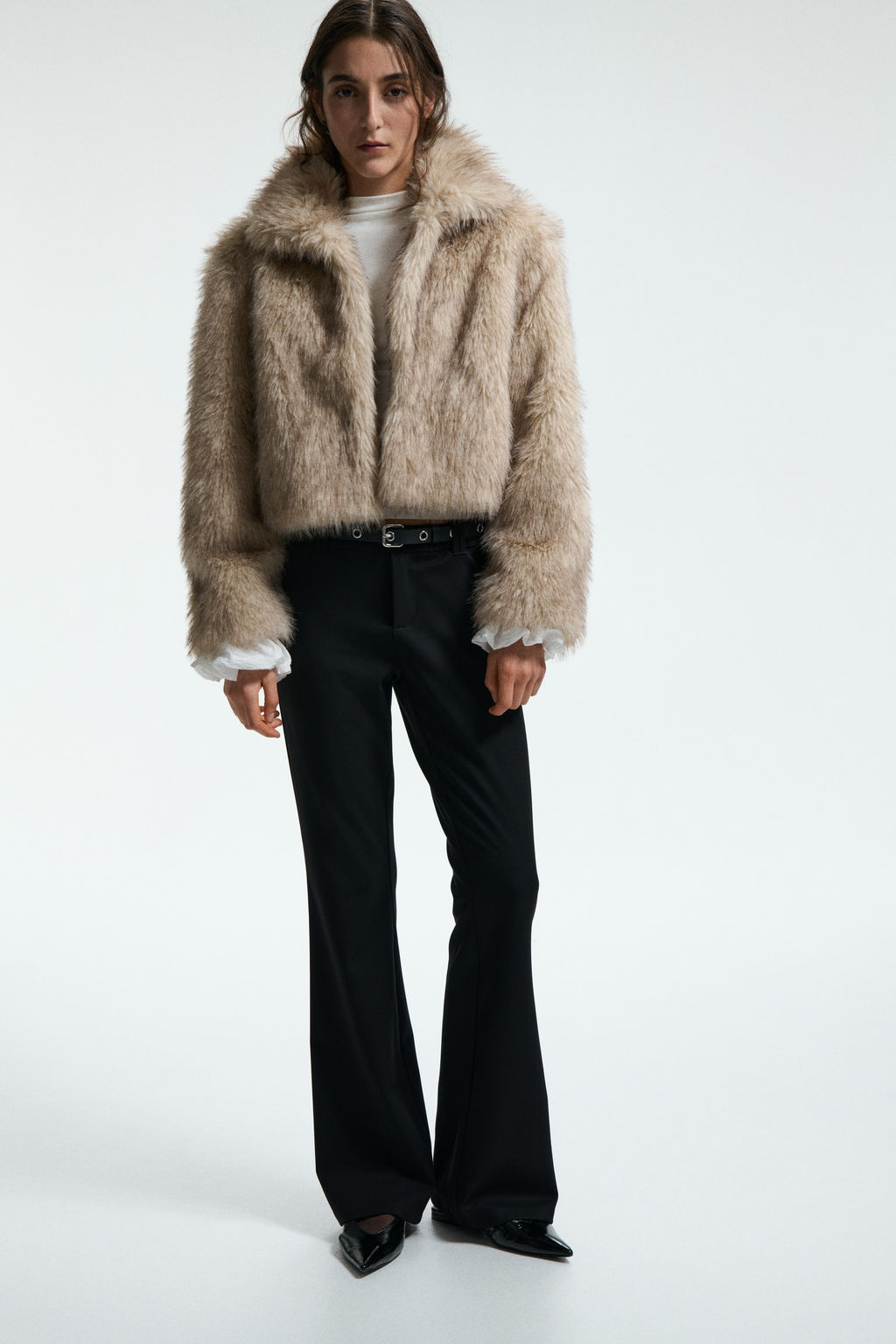 Cropped fluffy jacket - H&m фото 15