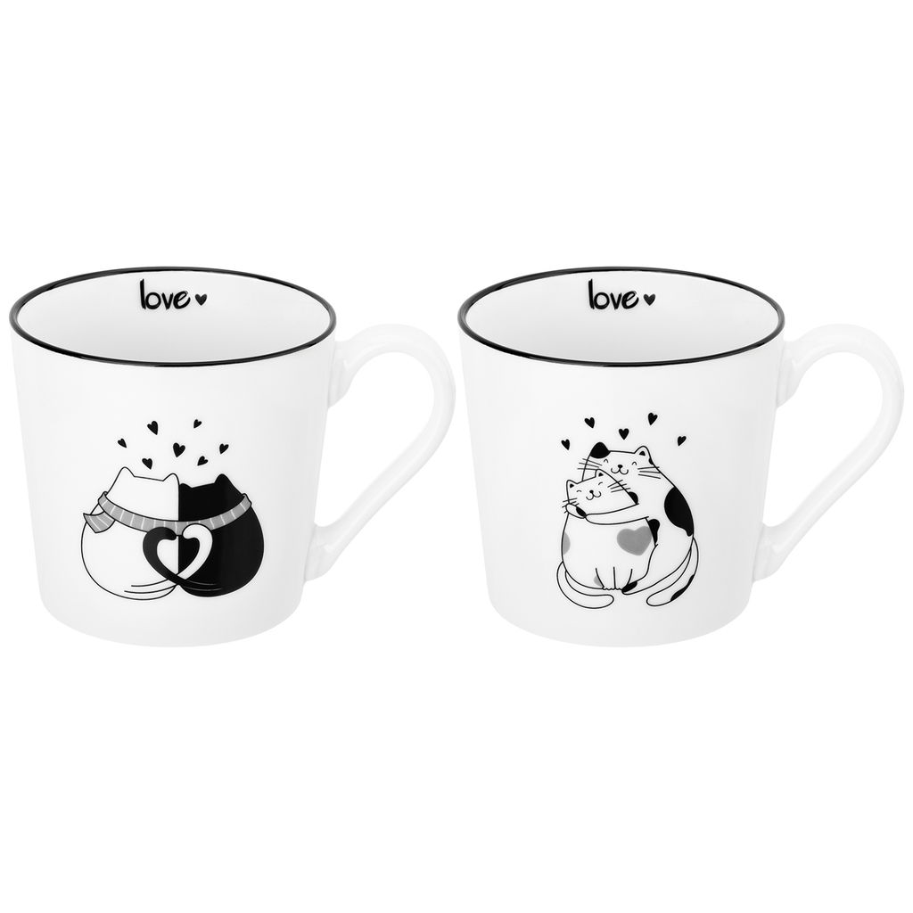 Набор 2 кружек 390 мл 13*9,5*9 см "Влюбленные котики"