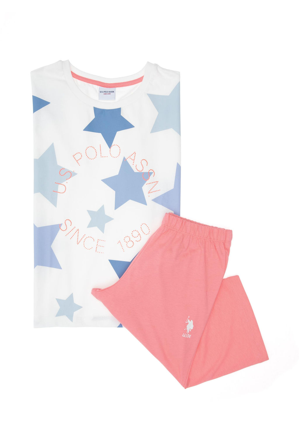 K_z _ocuk Beyaz Pijama Tak_m_ Sepette S_rpriz _ndirim - U.s. polo assn фото 9