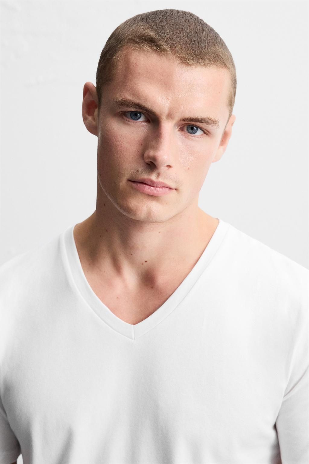 BASIC V-NECK T-SHIRT - Zara фото 5