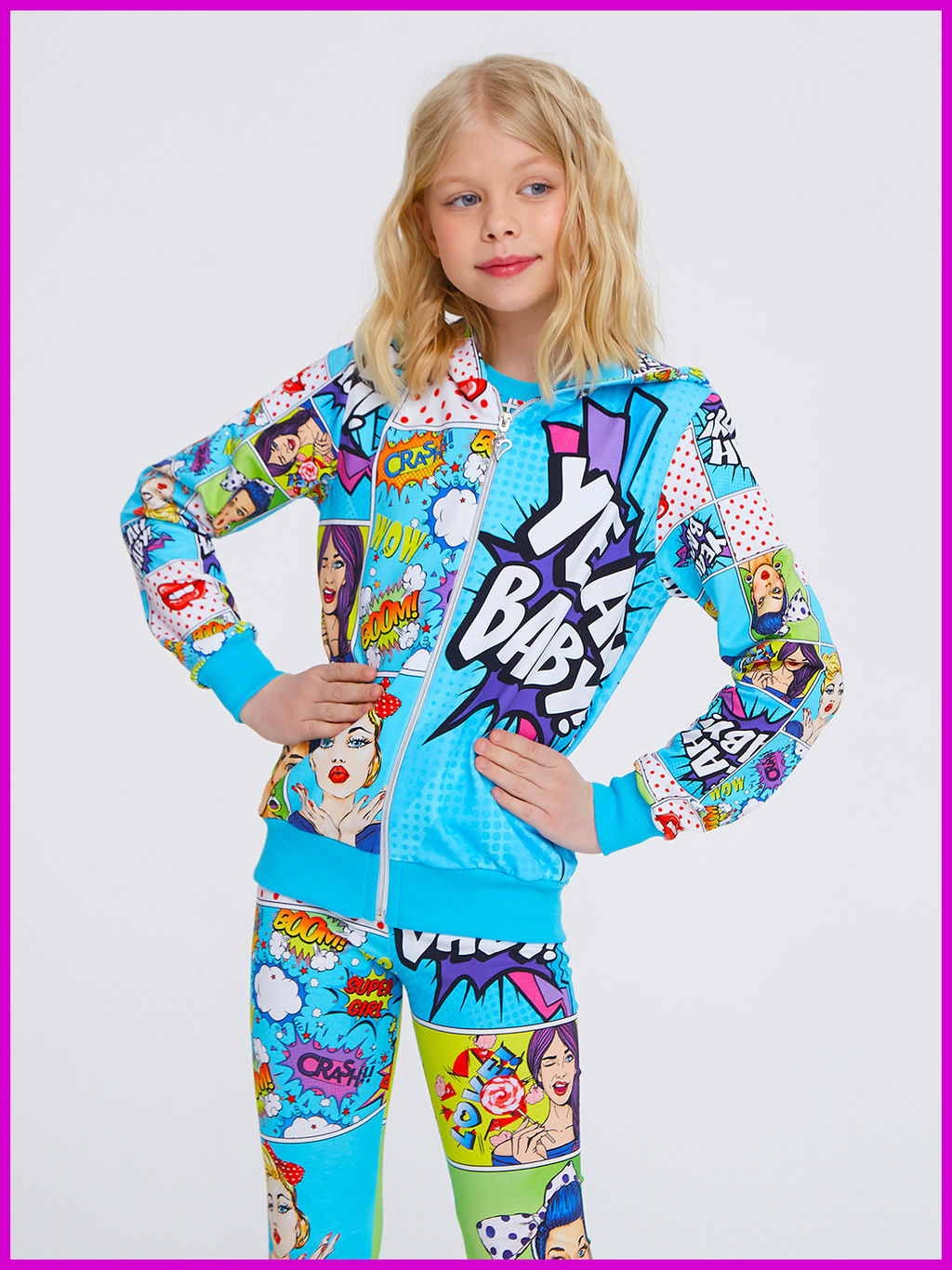 Толстовка "Поп-Арт",морская волна