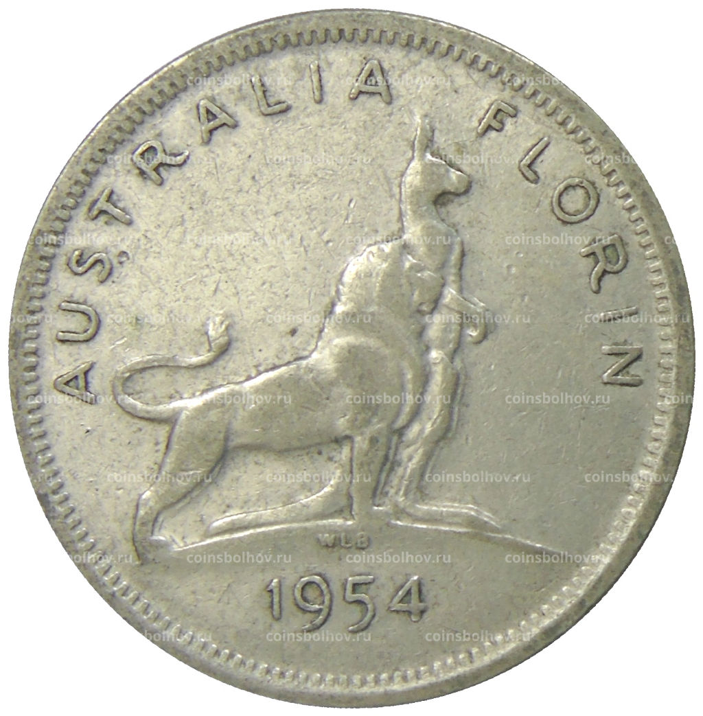 Монета 1 флорин 1954 года Австралия Королевский визит в Австралию